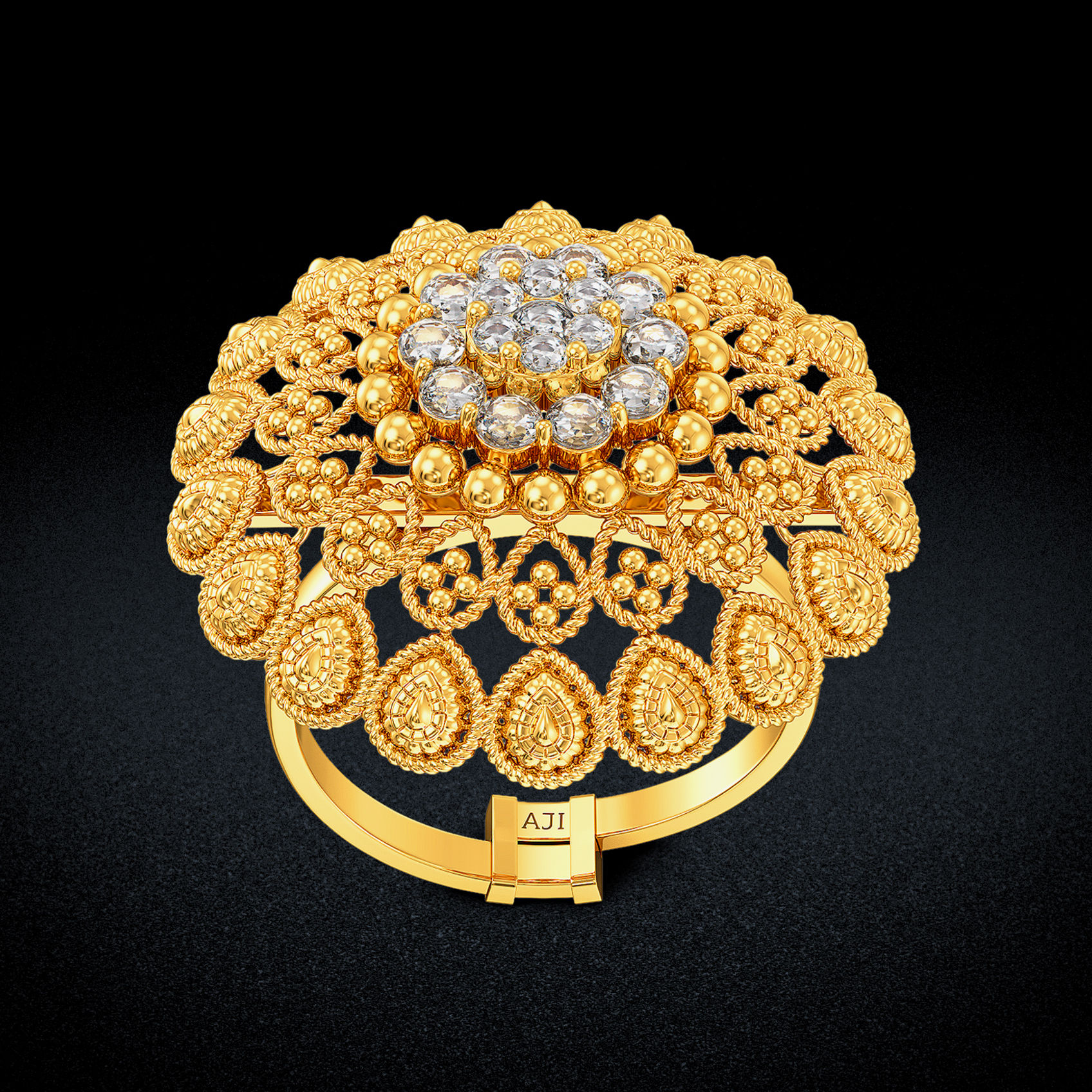 Uncut Diamond Floral Ring image