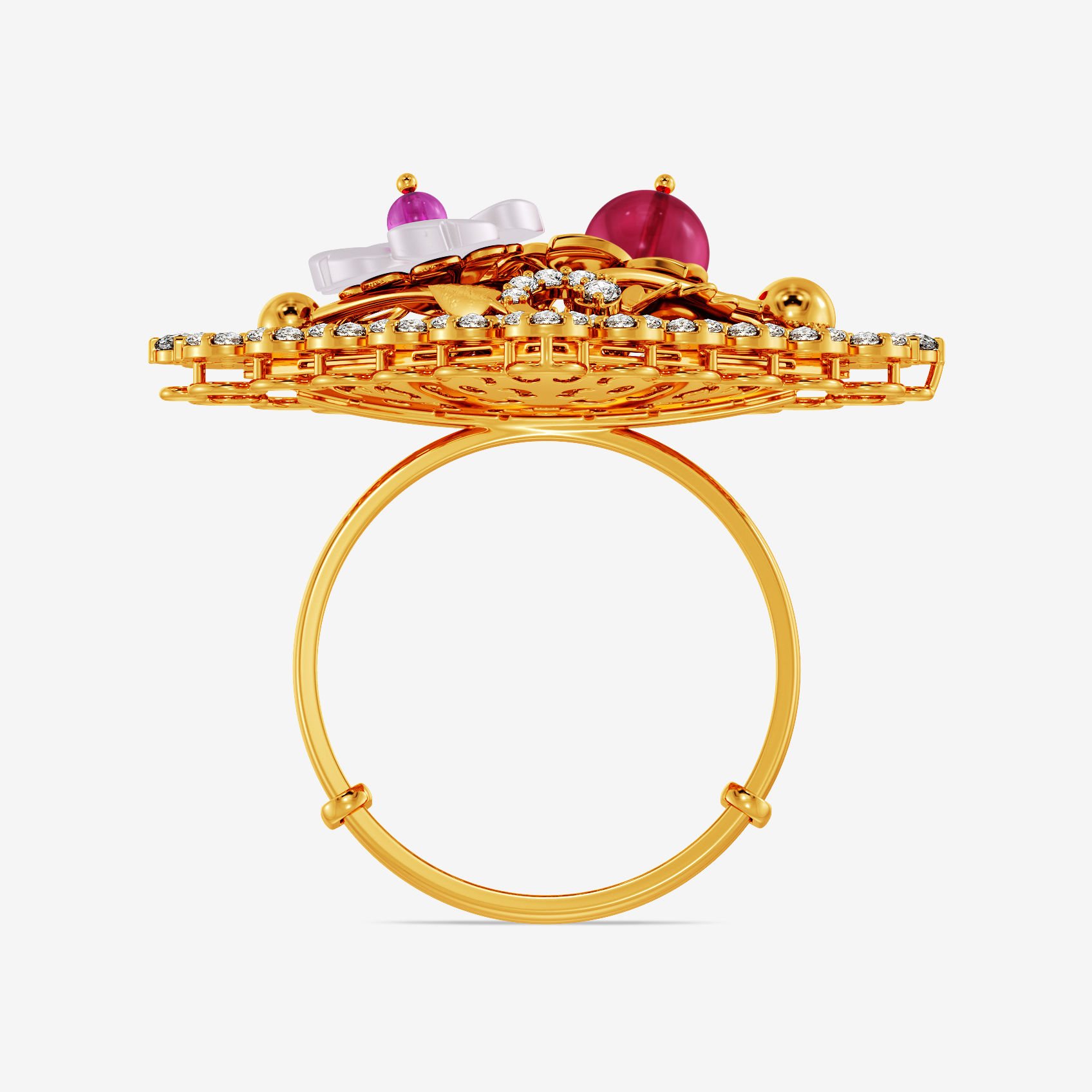 Square Blossom Uncut Diamond Rings alternate view 1