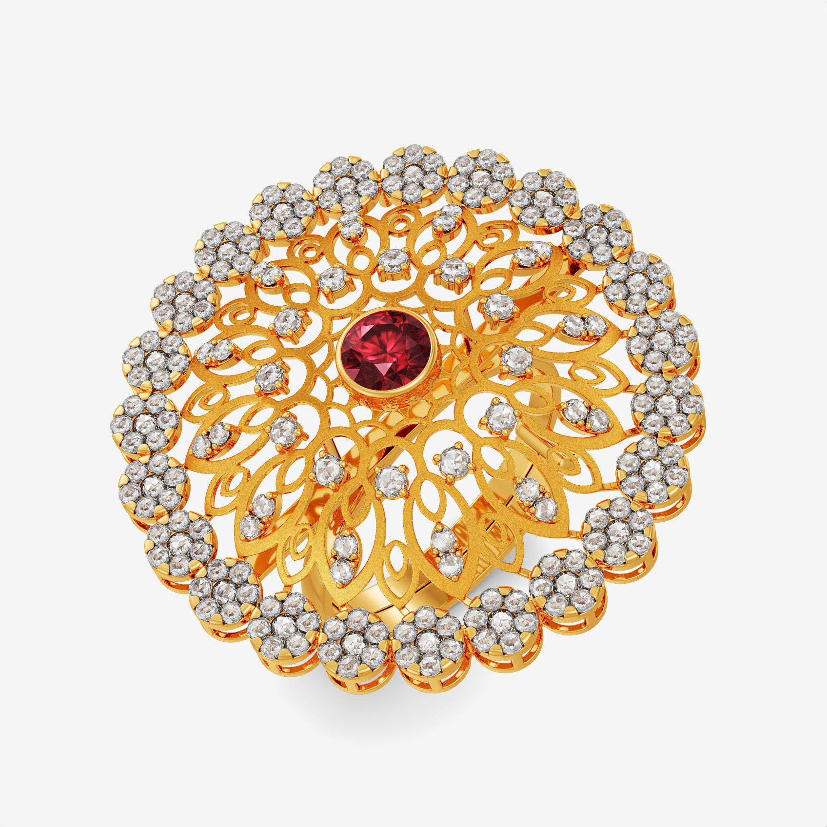 Regal Bloom Uncut Diamond Ring