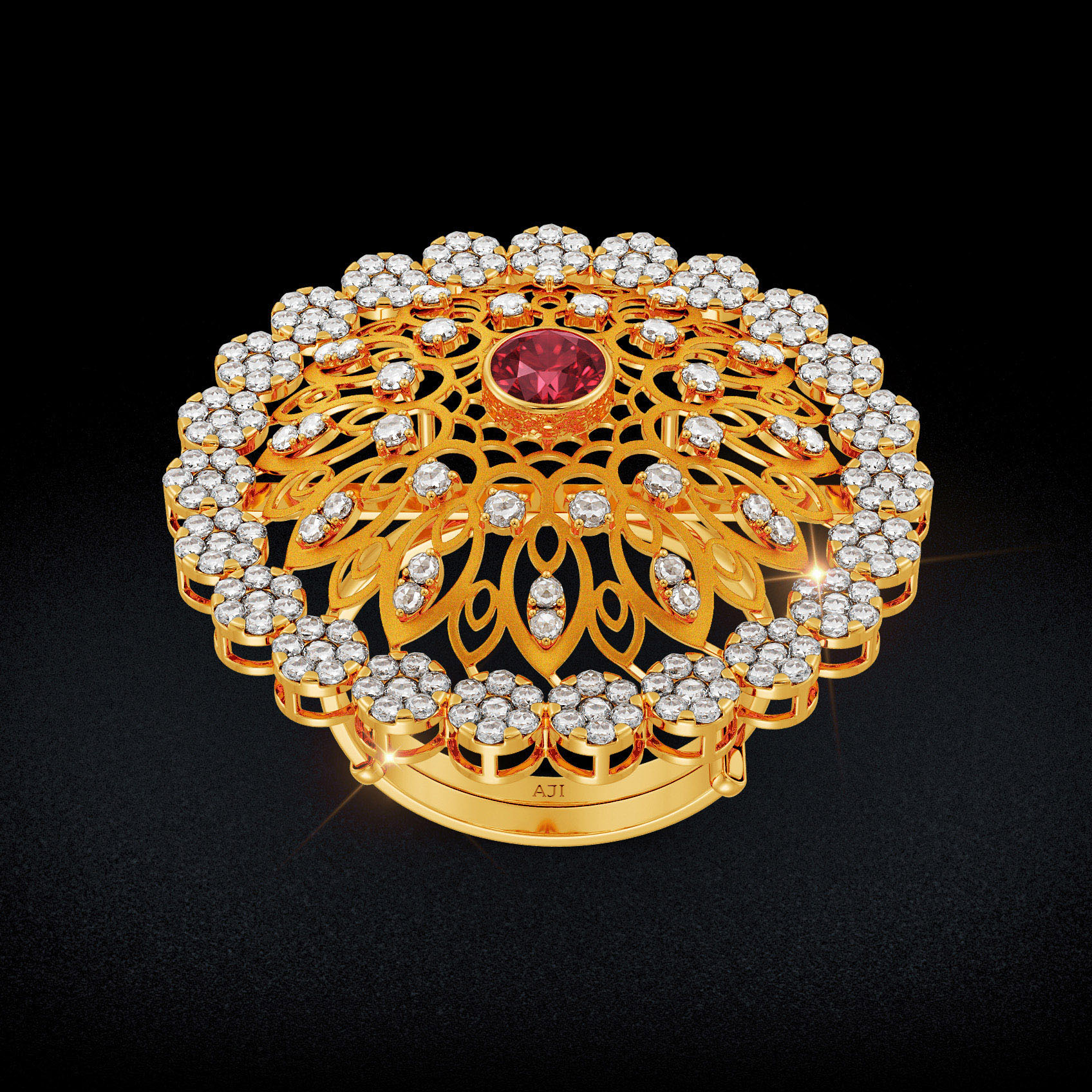 Regal Bloom Uncut Diamond Ring image