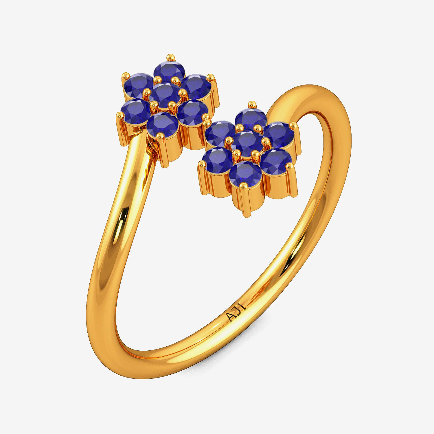 Twin Floral Gemstone Ring