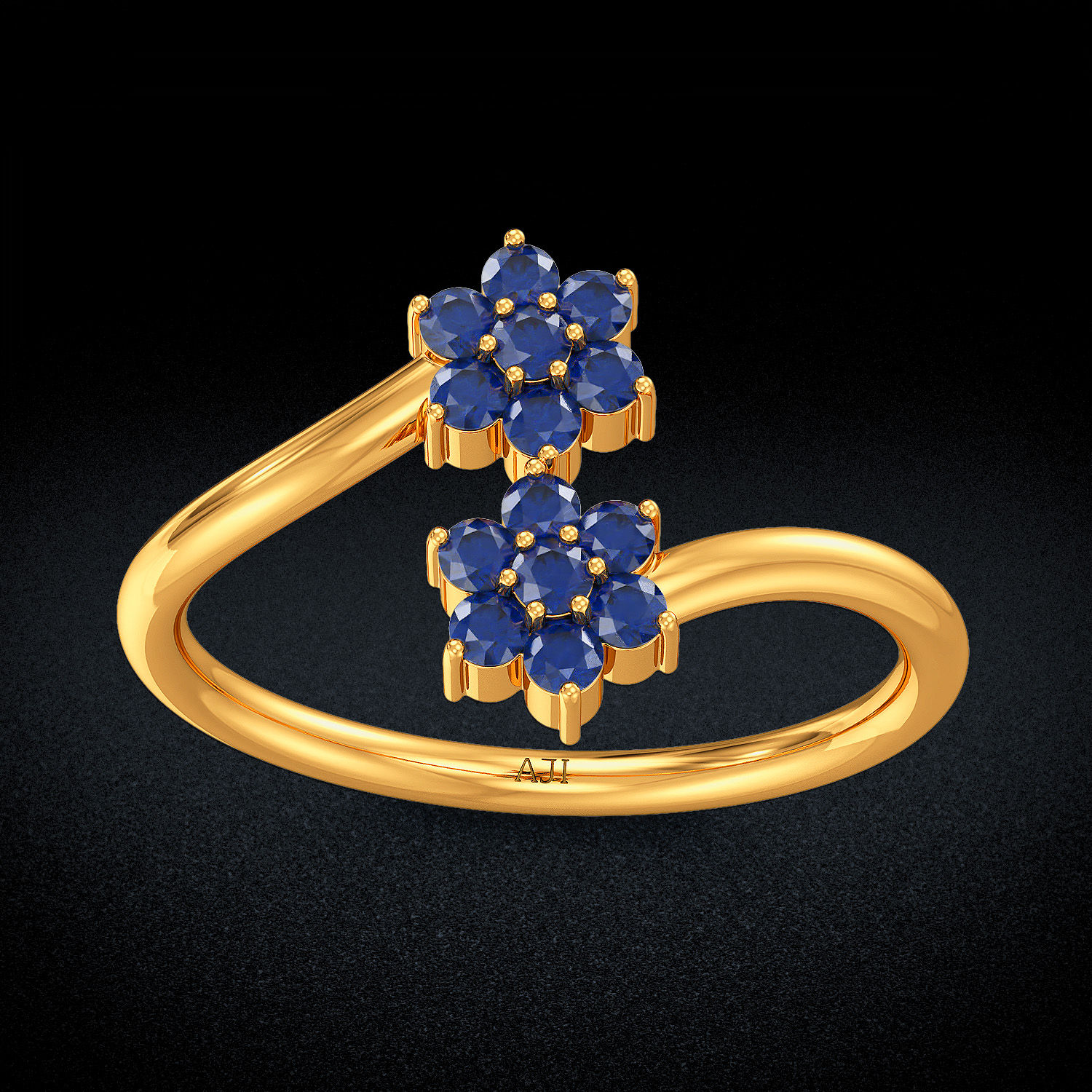Twin Floral Gemstone Ring image