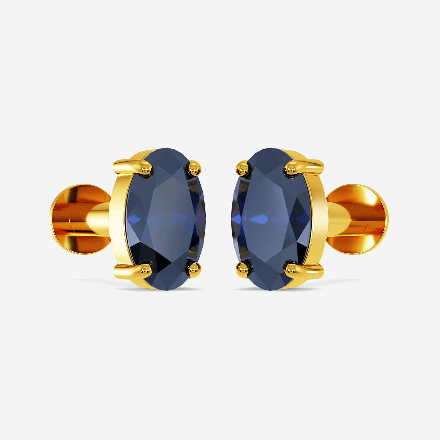 Buy Azure Noir Oval Gold Earrings (ECM110001486) Online from Joyalukkas