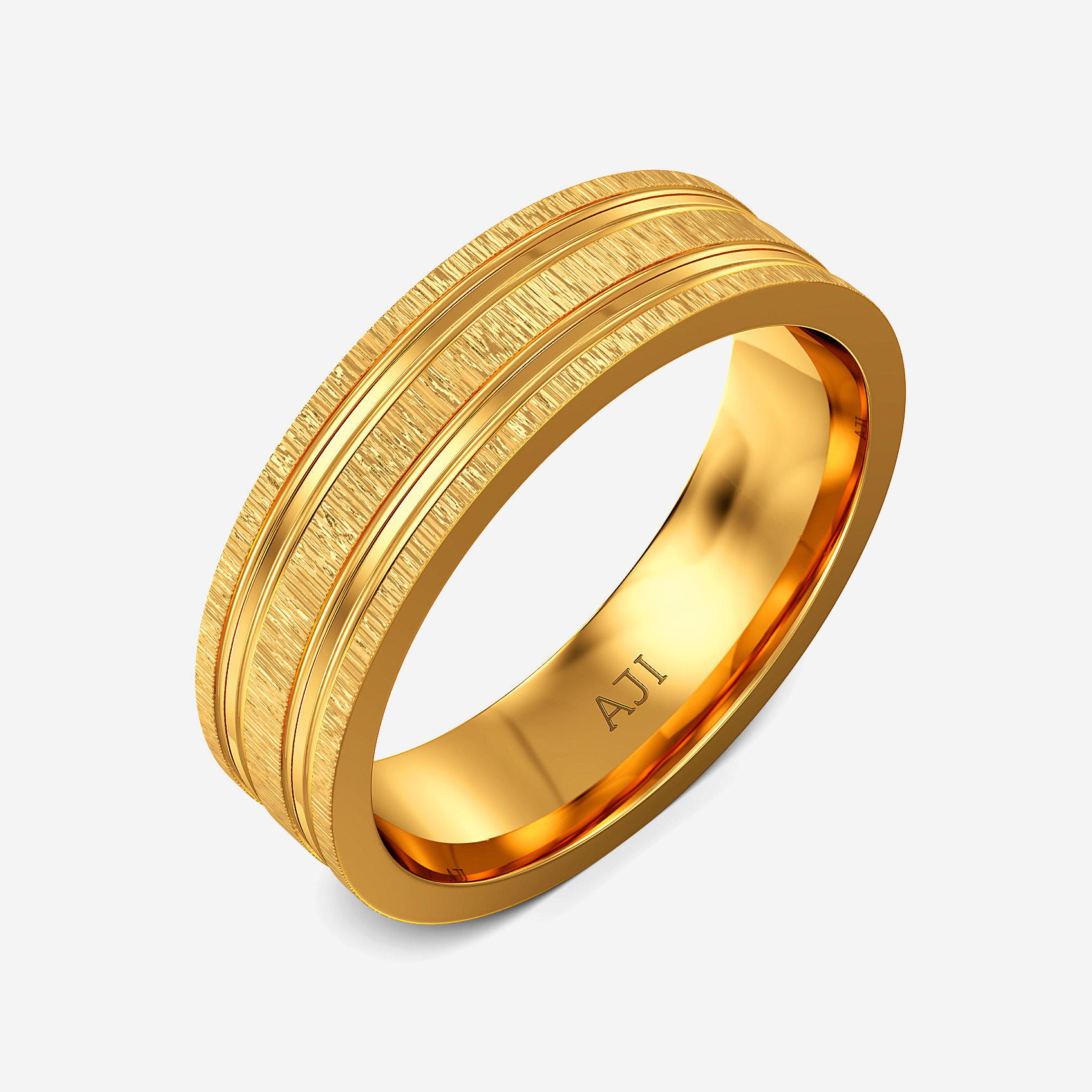 Parallel Gleam Gold Mens Ring
