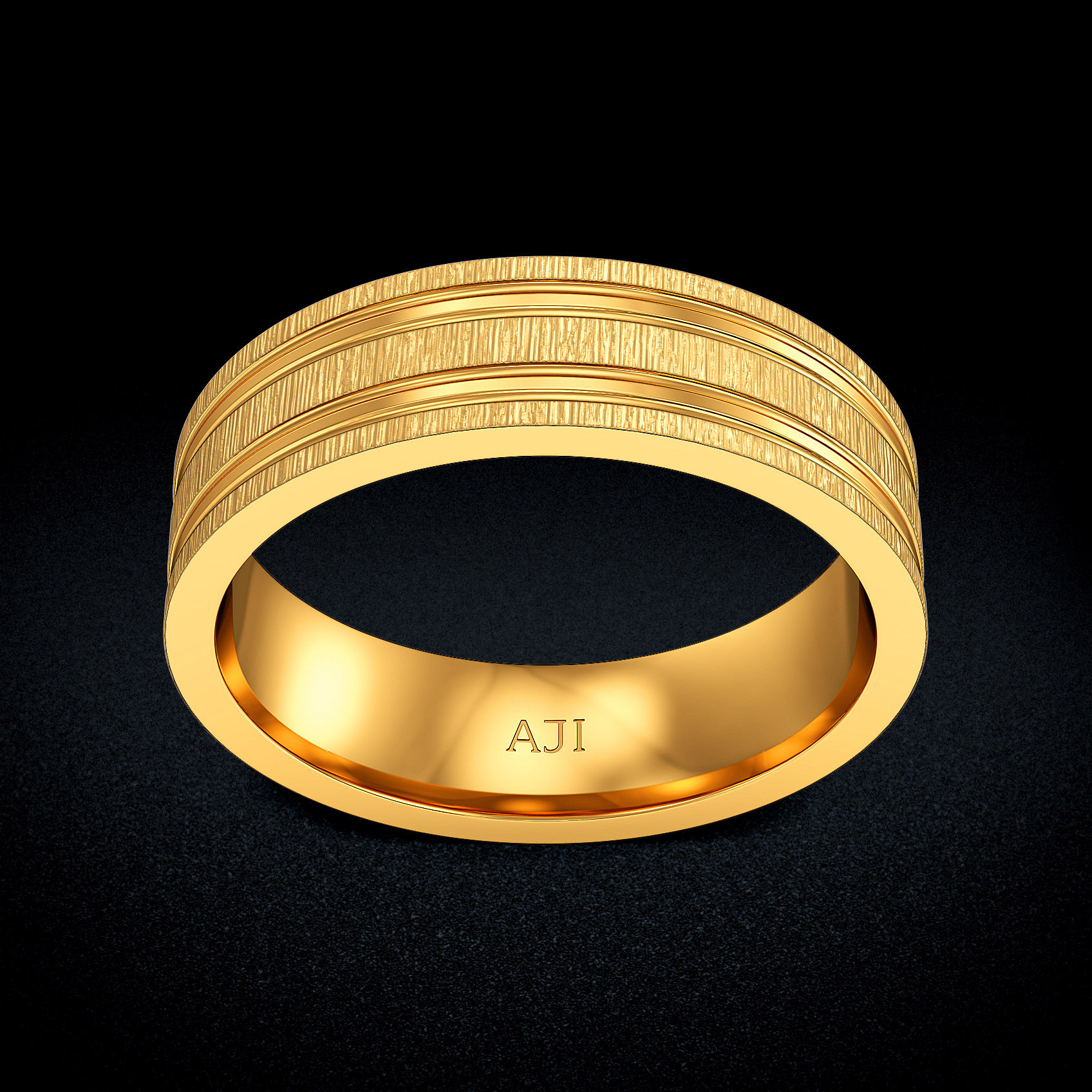 Parallel Gleam Gold Mens Ring image