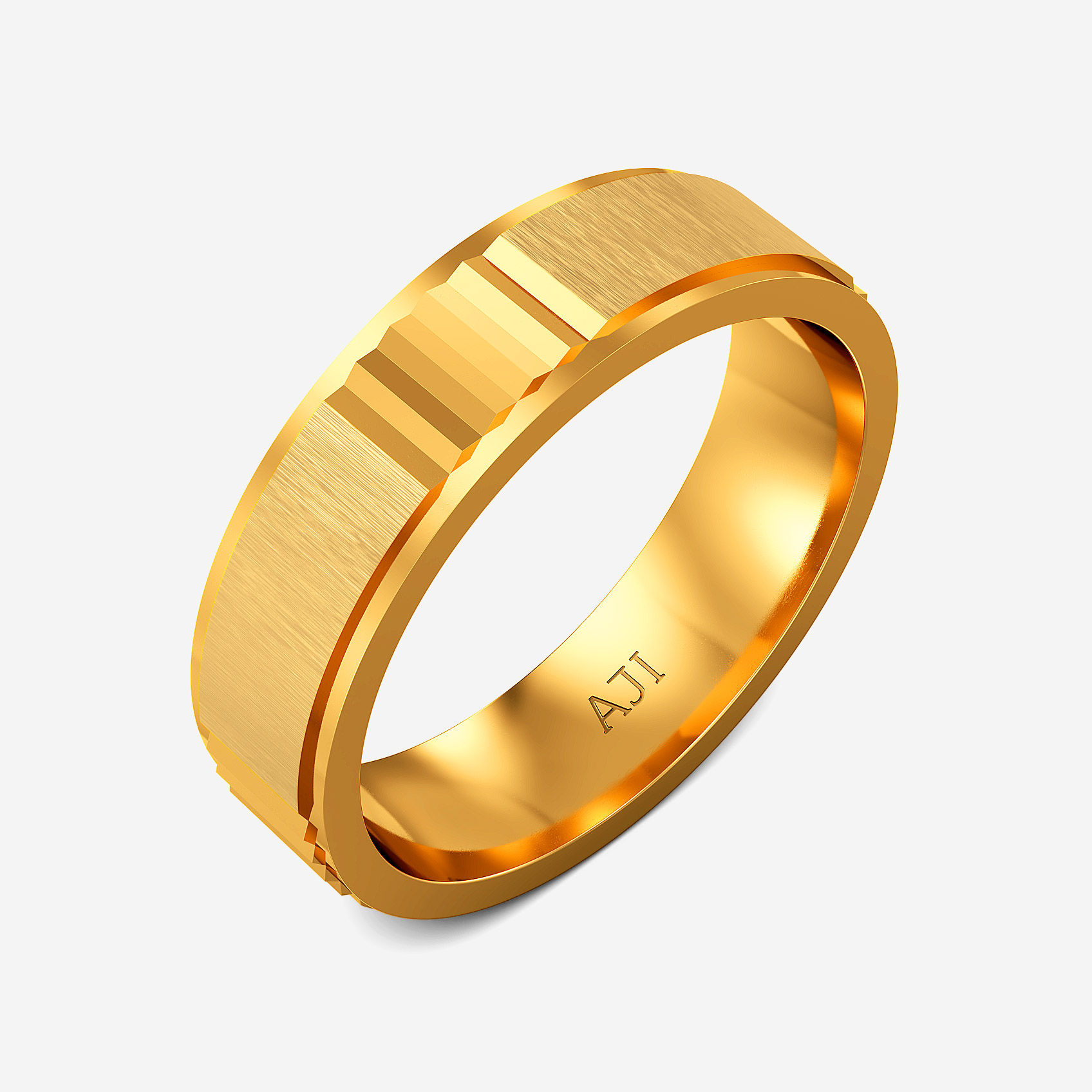 Linear Bond Gold Mens Band