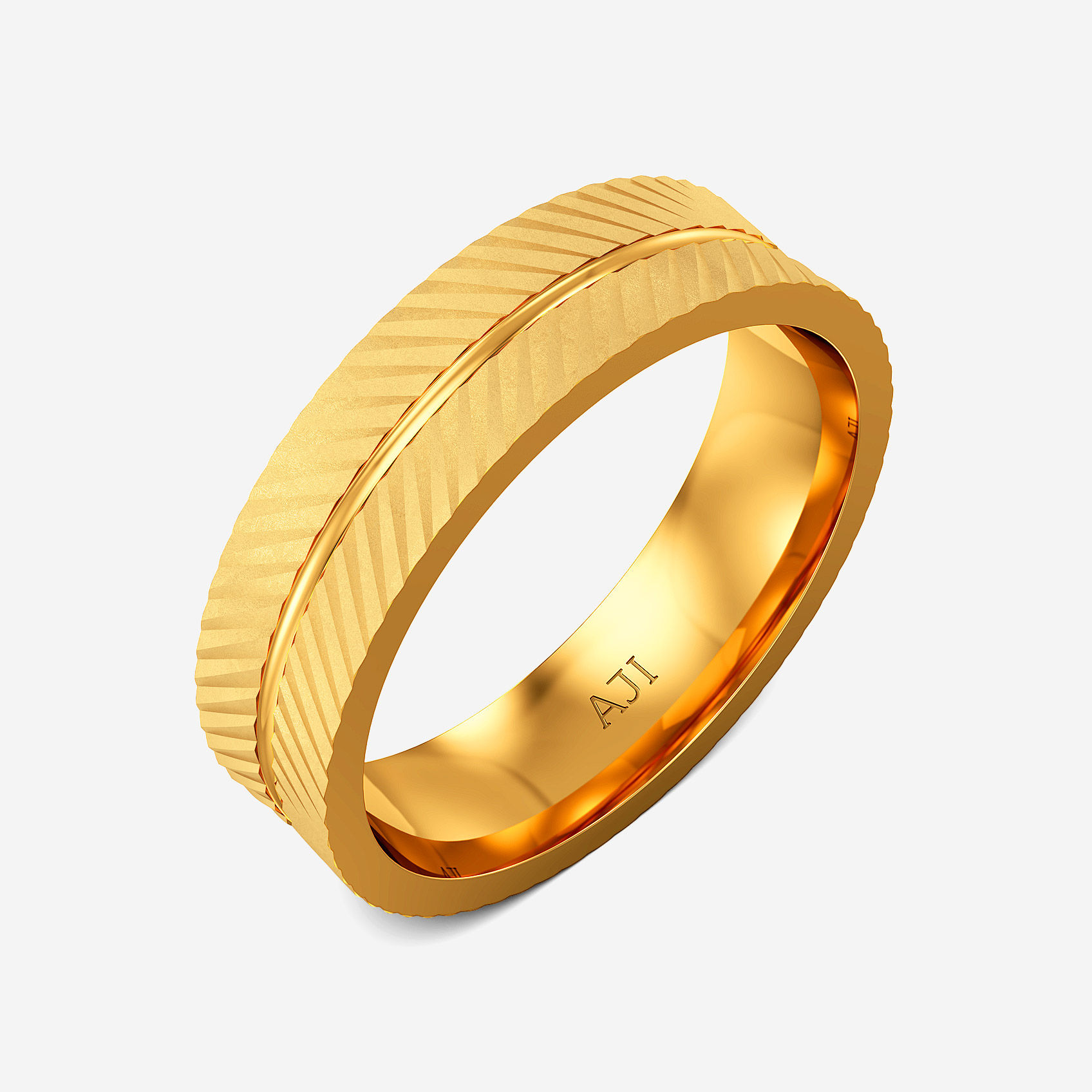 Meadow Pair Gold Mens Rings