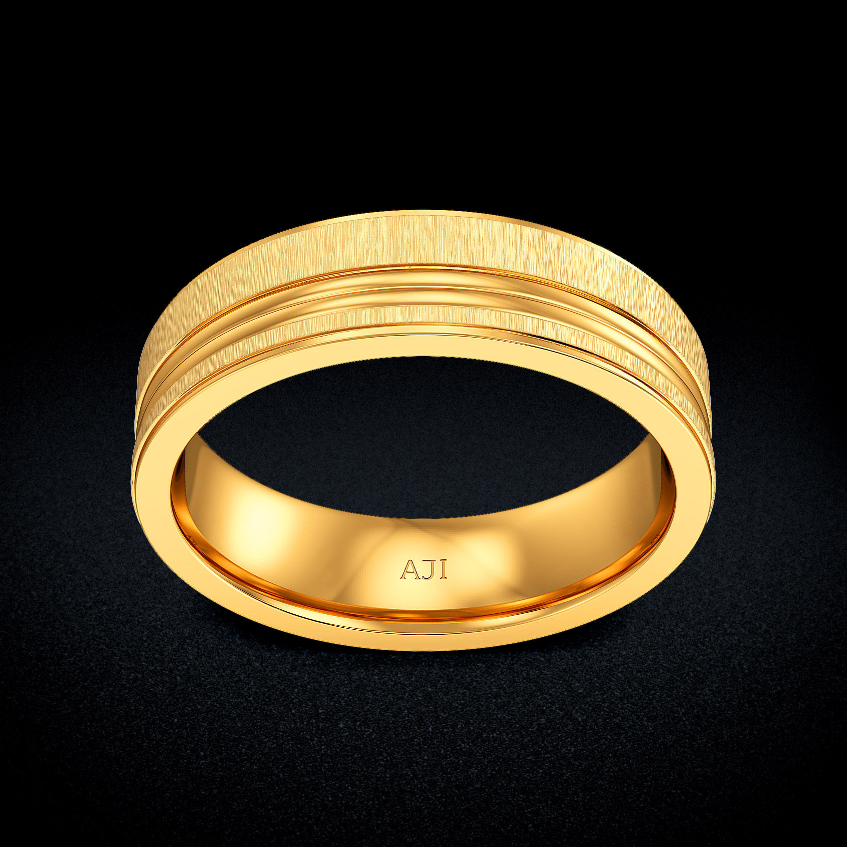 Patterned Bond Gold Mens Ring image