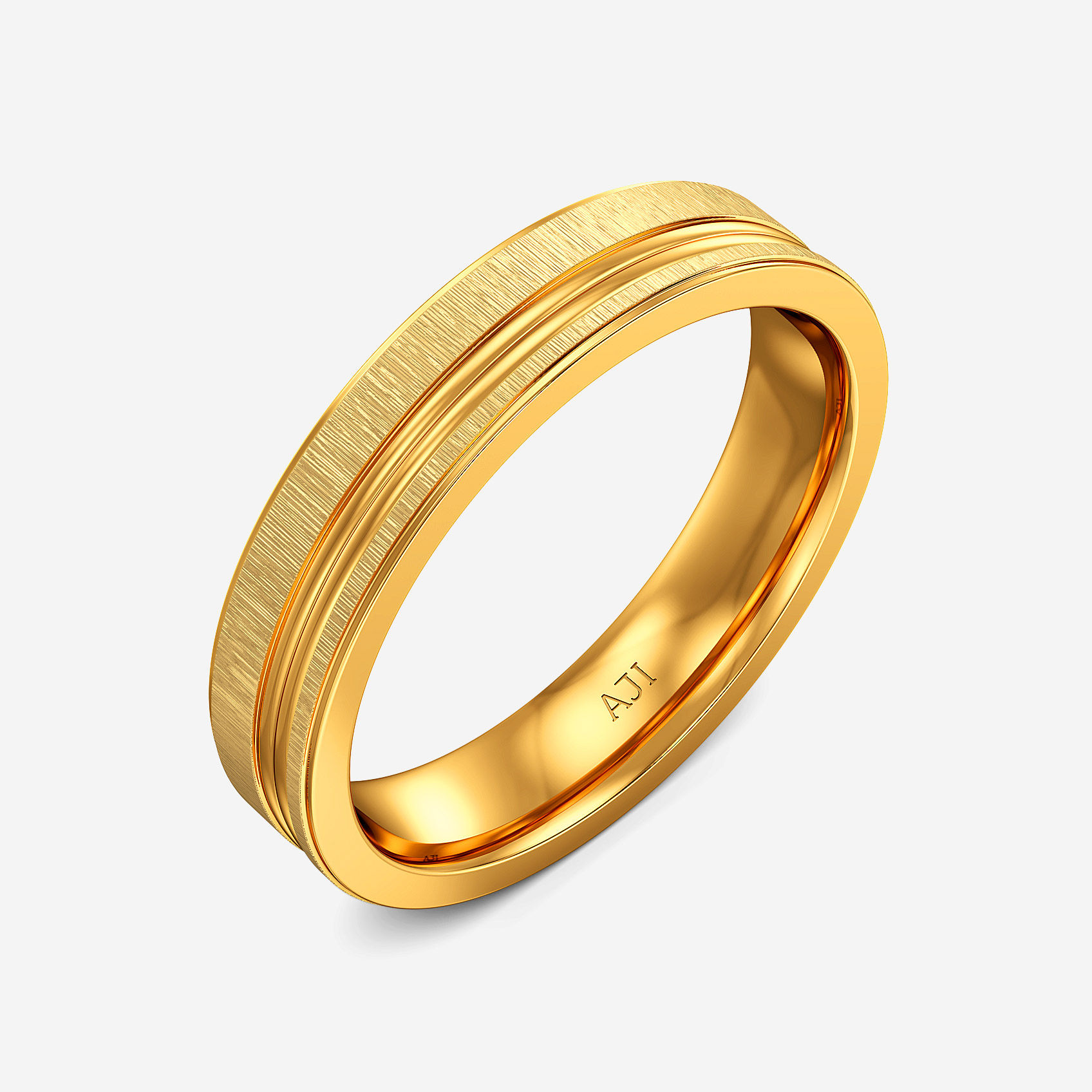 Patterned Bond Gold Womens Ring