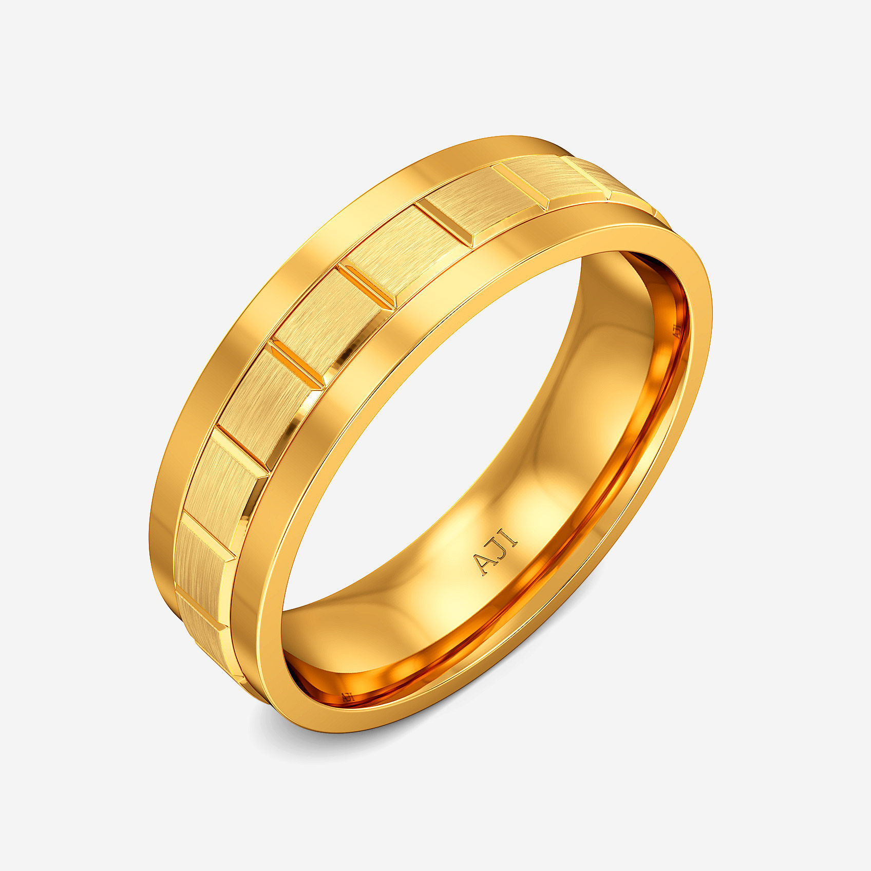 Sharp Glow Gold Mens Ring
