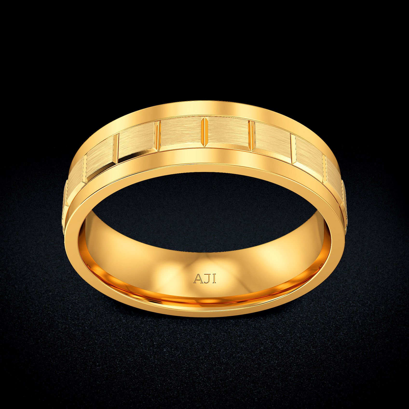Sharp Glow Gold Mens Ring image