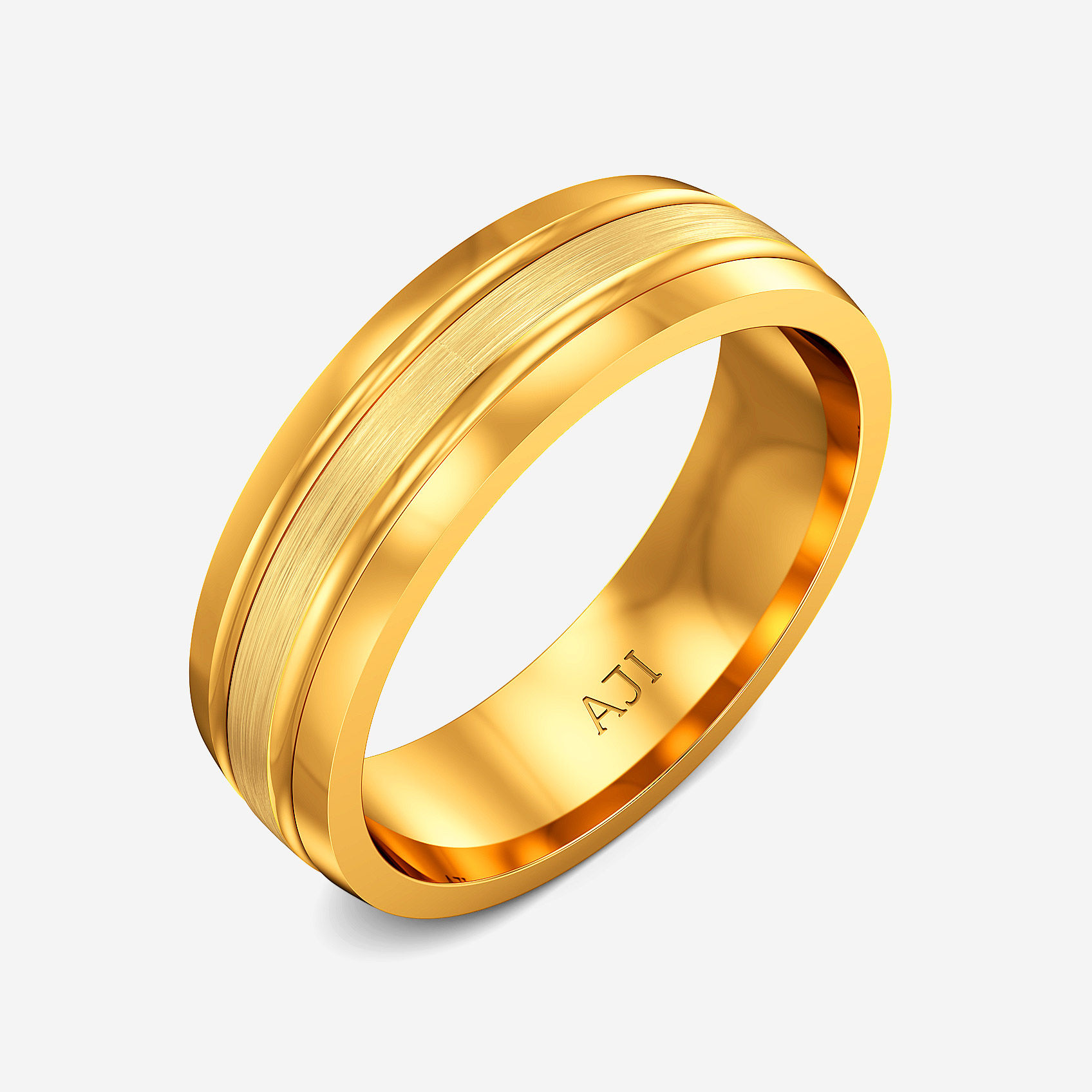 Crafted Glow Gold Mens Ring