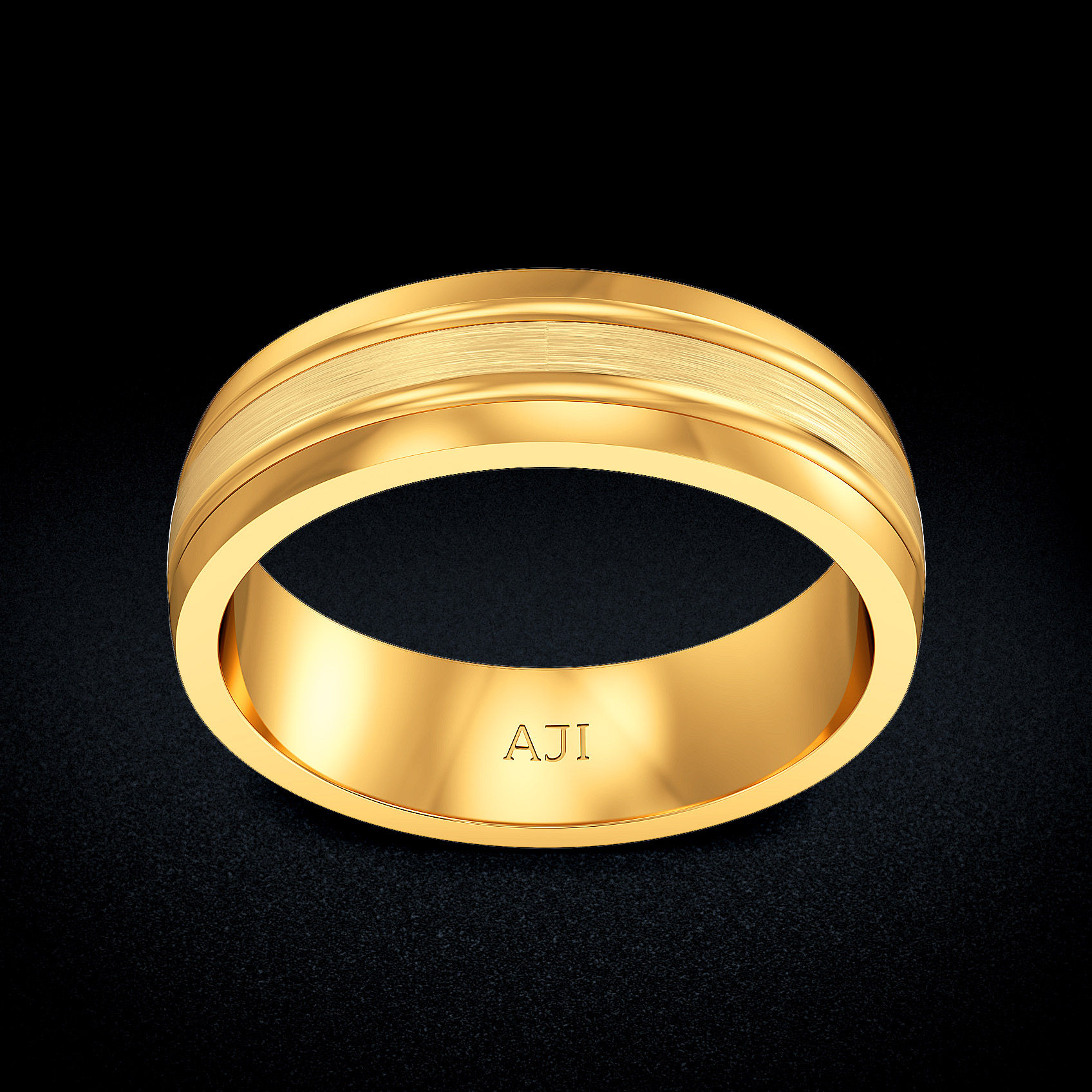 Crafted Glow Gold Mens Ring image