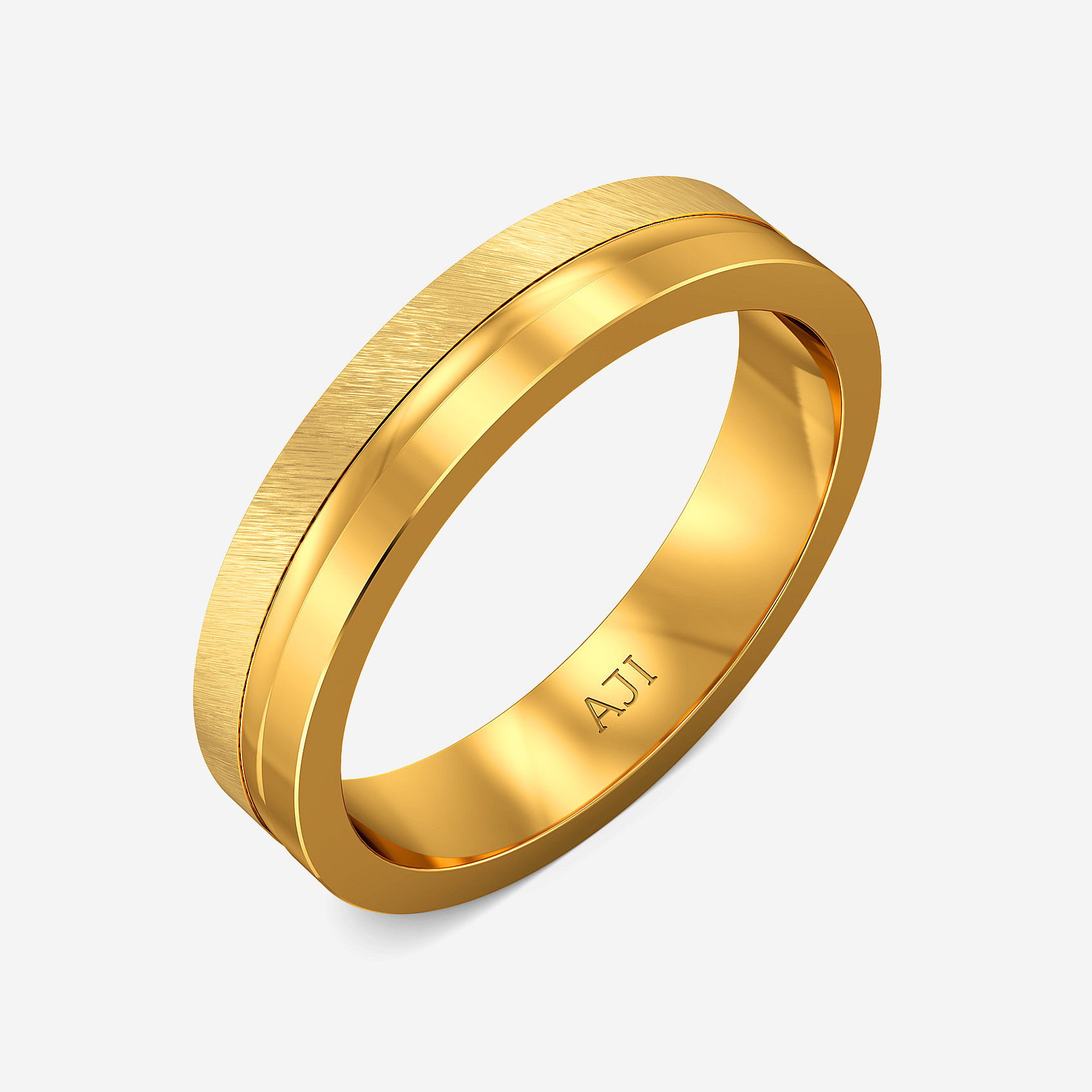 Etched Gleam Gold Womens Ring