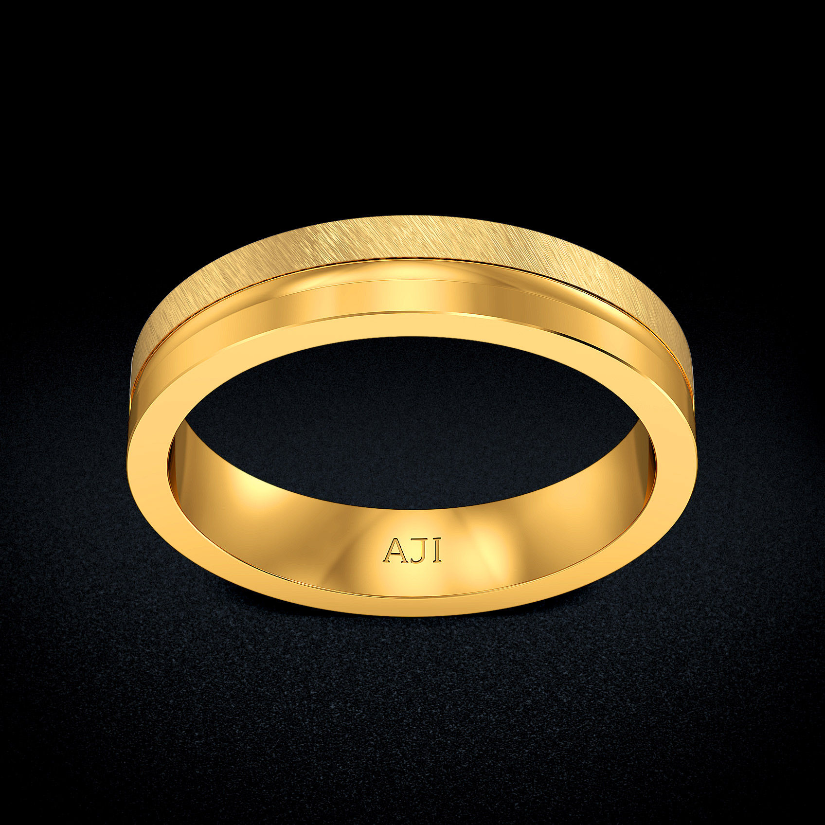 Etched Gleam Gold Womens Ring image