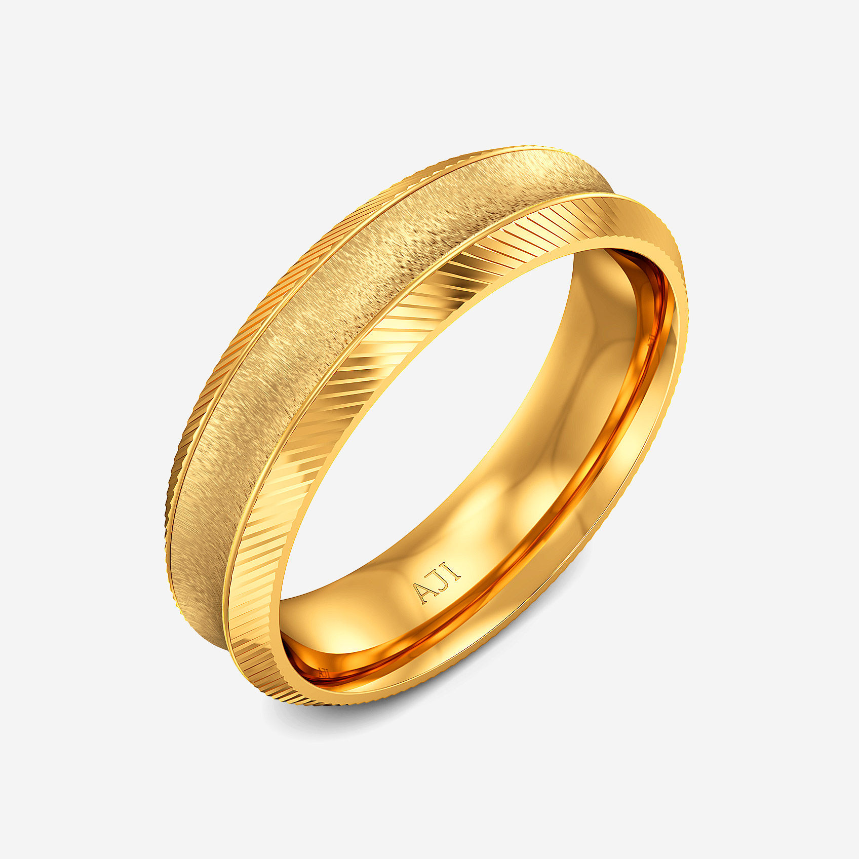 Angled Gleam Gold Mens Ring