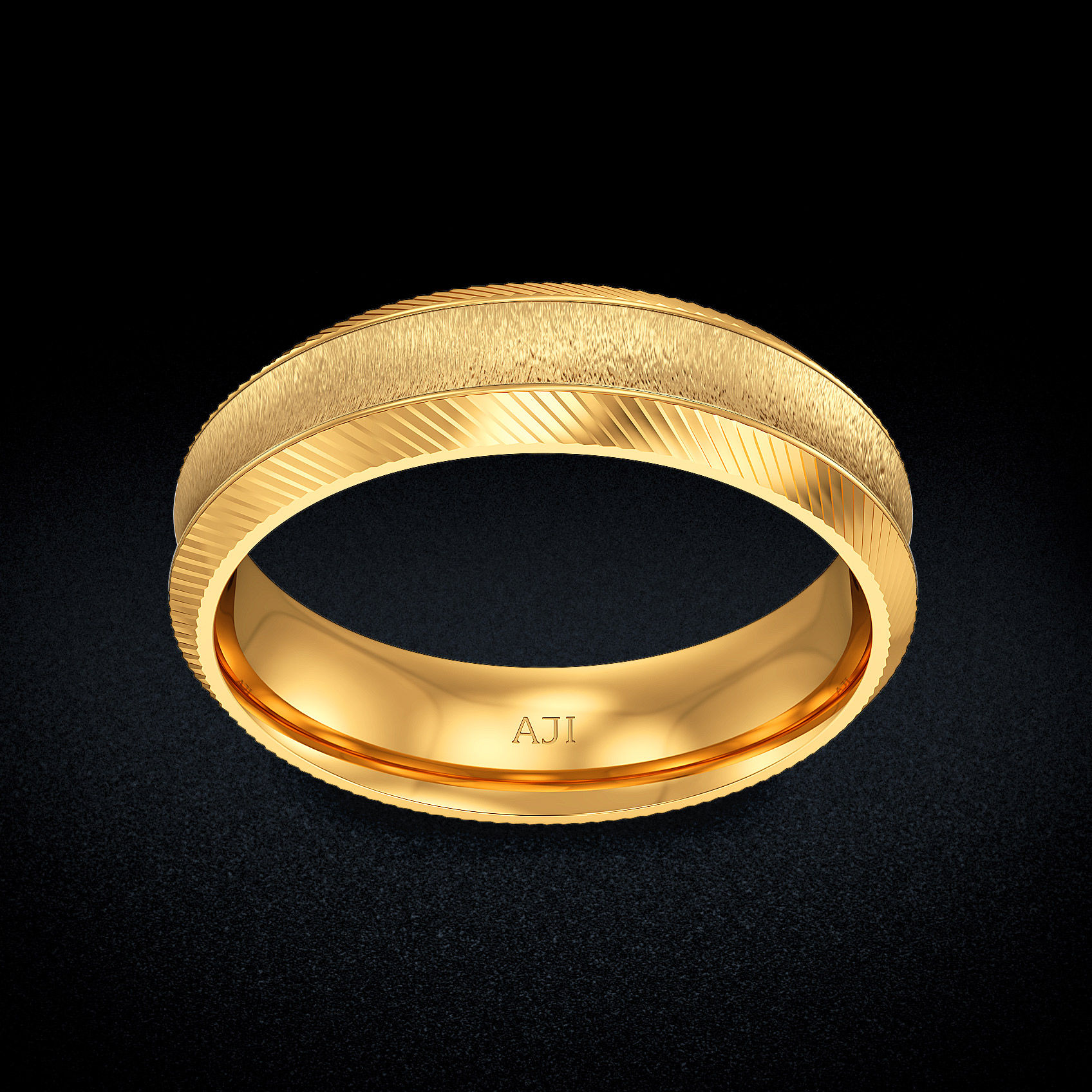 Angled Gleam Gold Mens Ring image