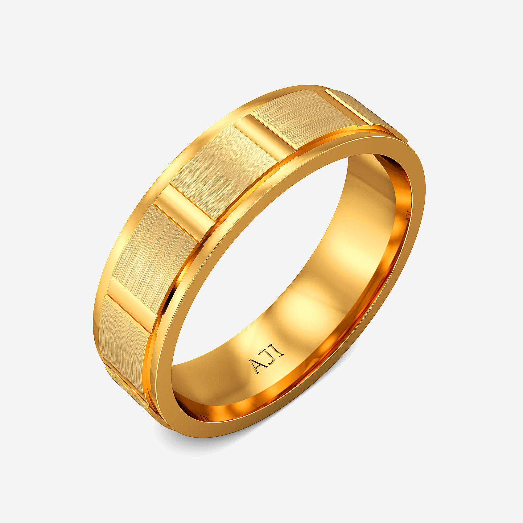 Angular Aura Gold Mens Ring