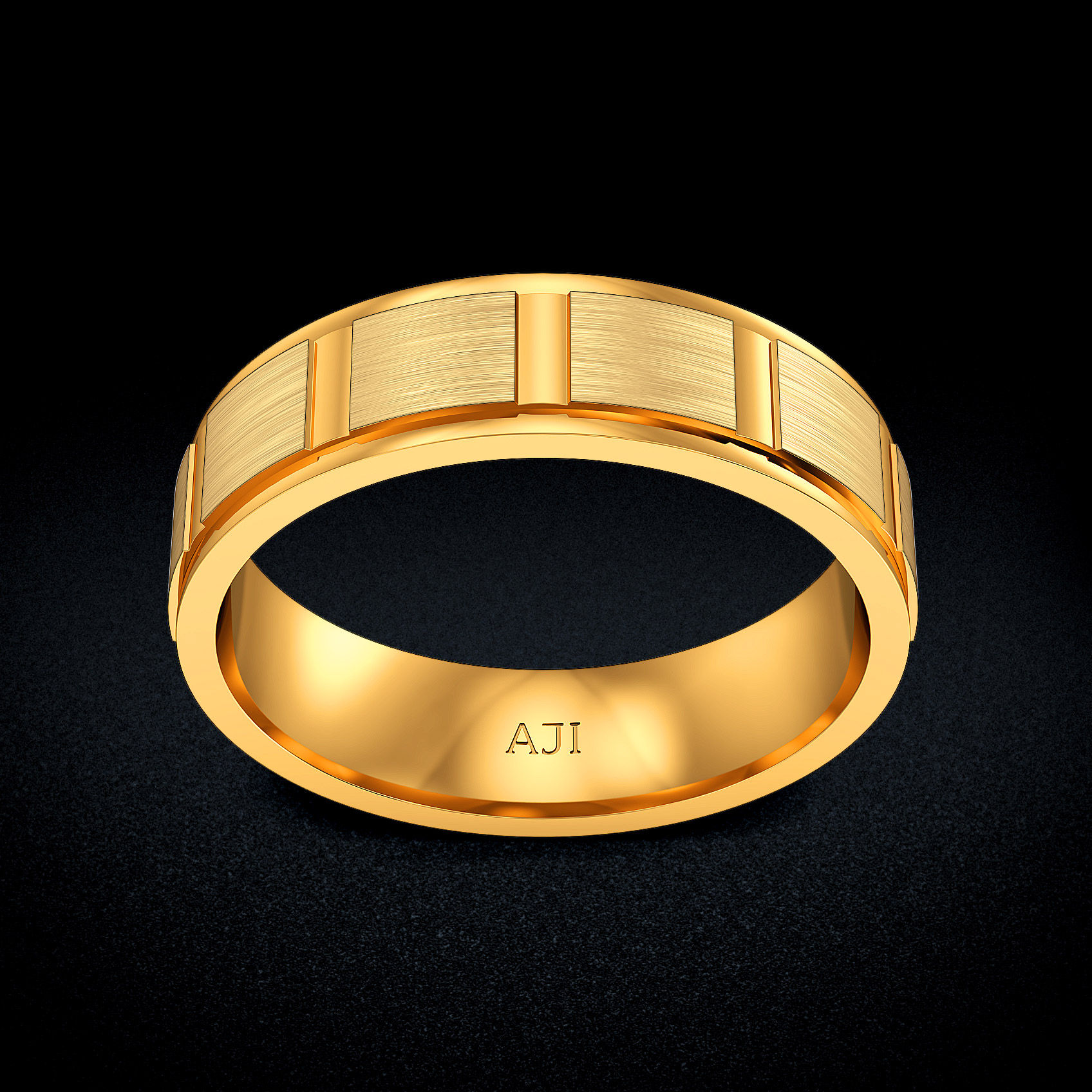Angular Aura Gold Mens Ring image