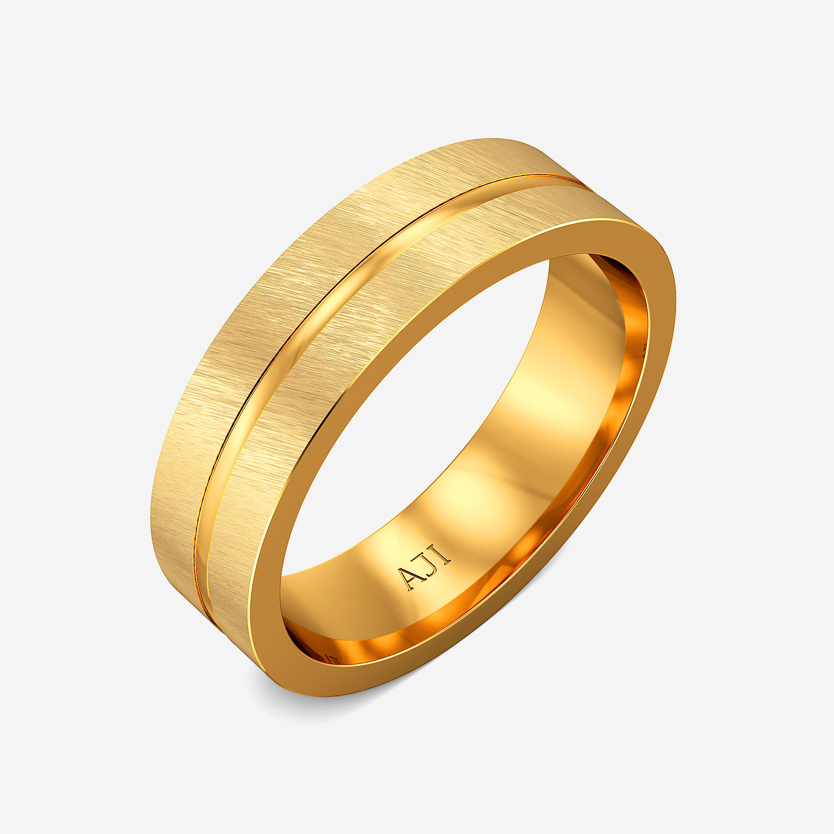 Sculpt Glow Gold Mens Ring