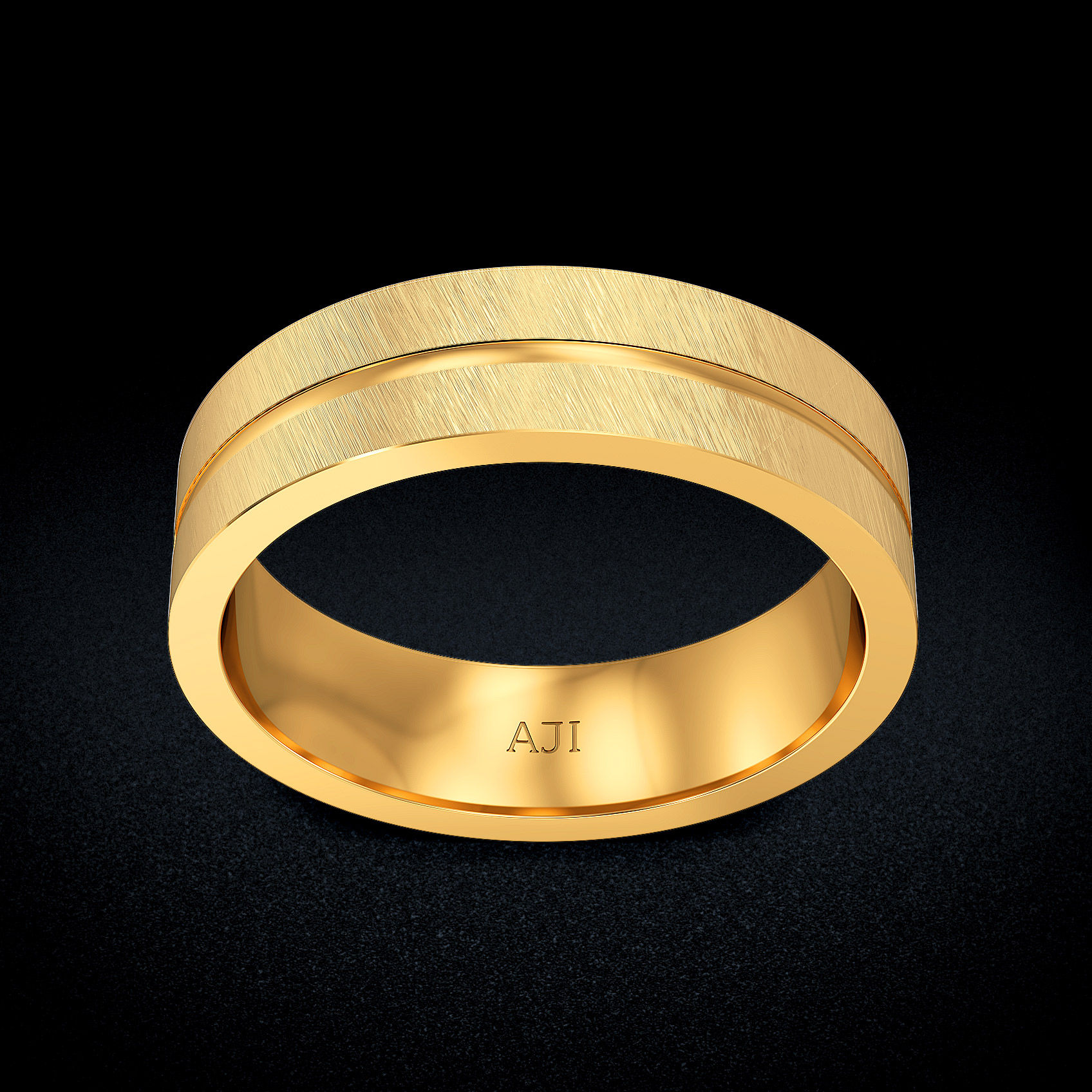 Sculpt Glow Gold Mens Ring image