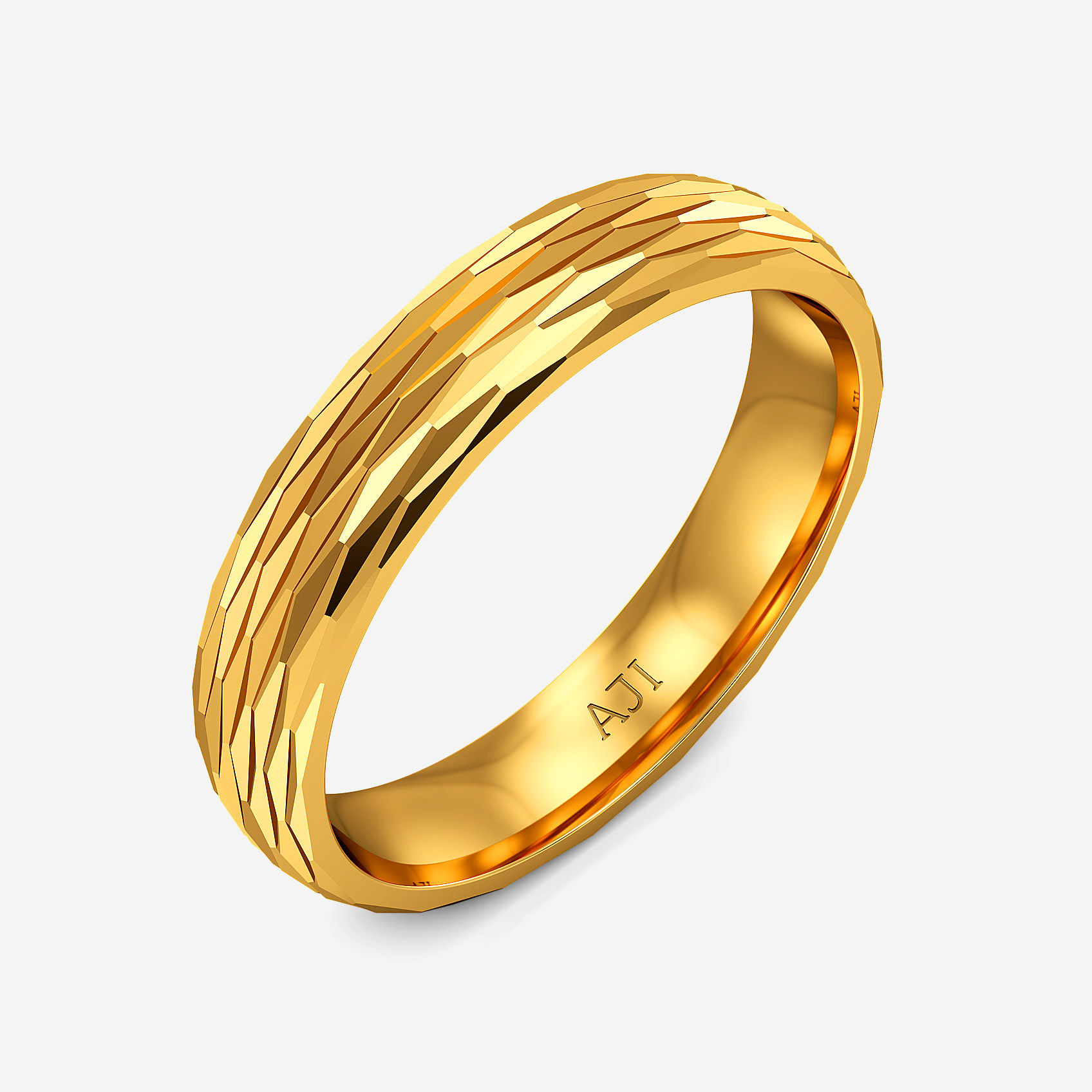 Carved Spark Gold Womens Ring