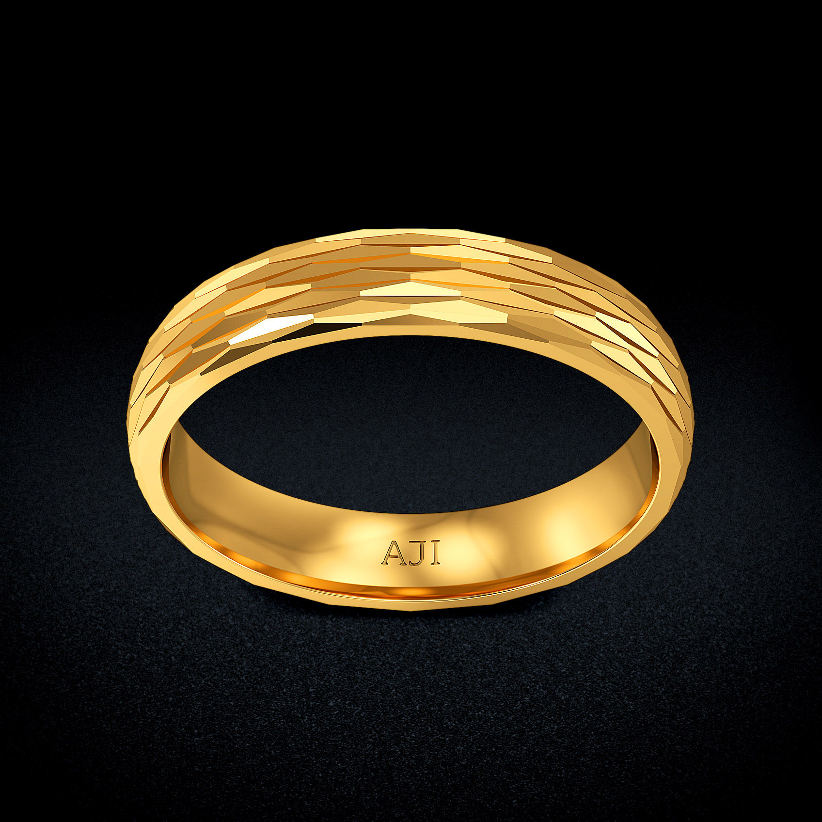 Carved Spark Gold Womens Ring image