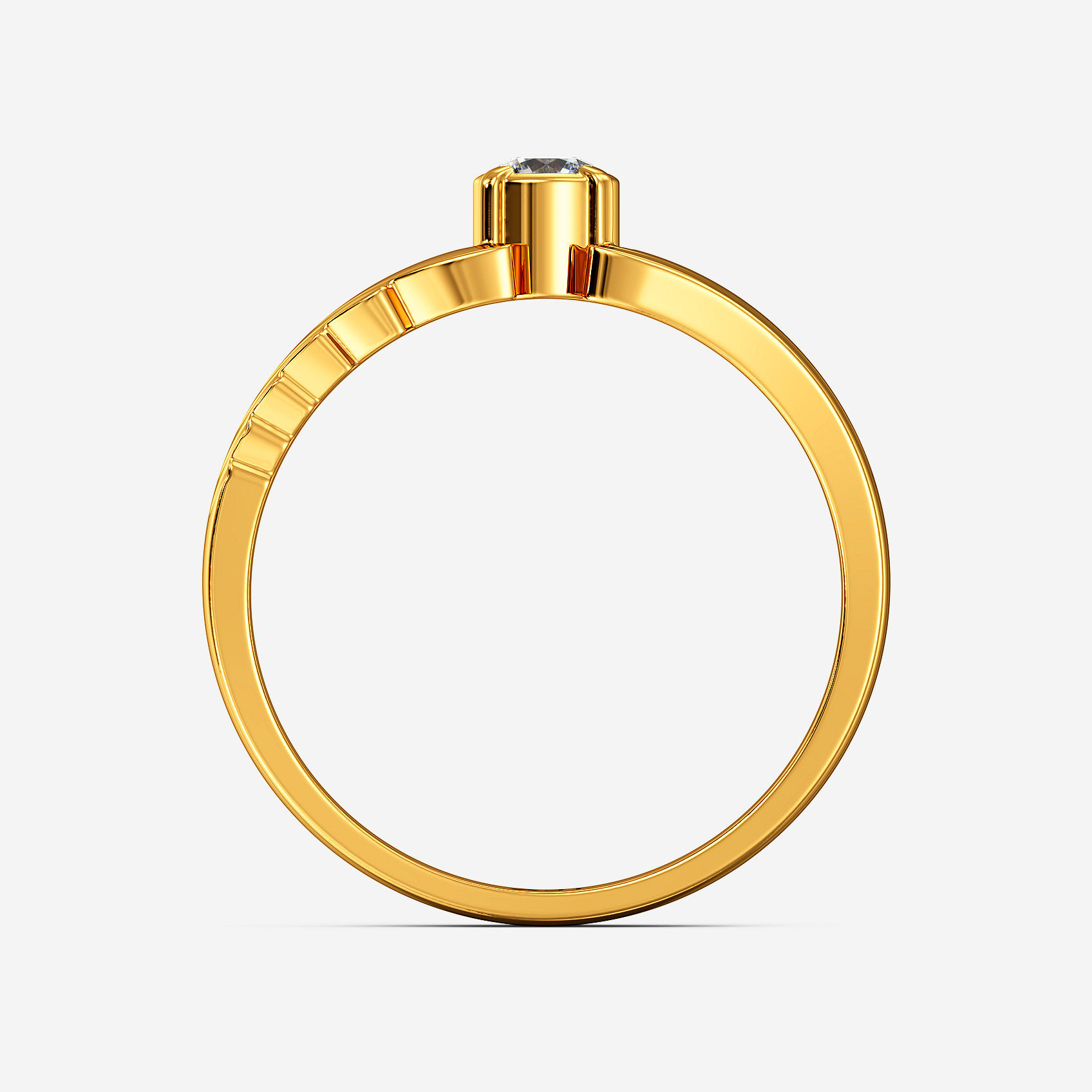 Linear Solitaire Gold Mens Ring alternate view 2