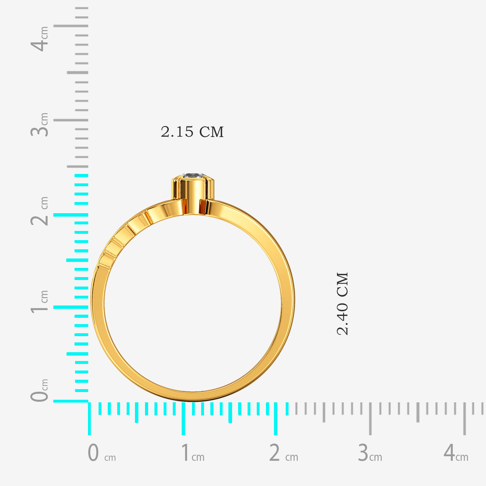 Linear Solitaire Gold Mens Ring alternate view 3
