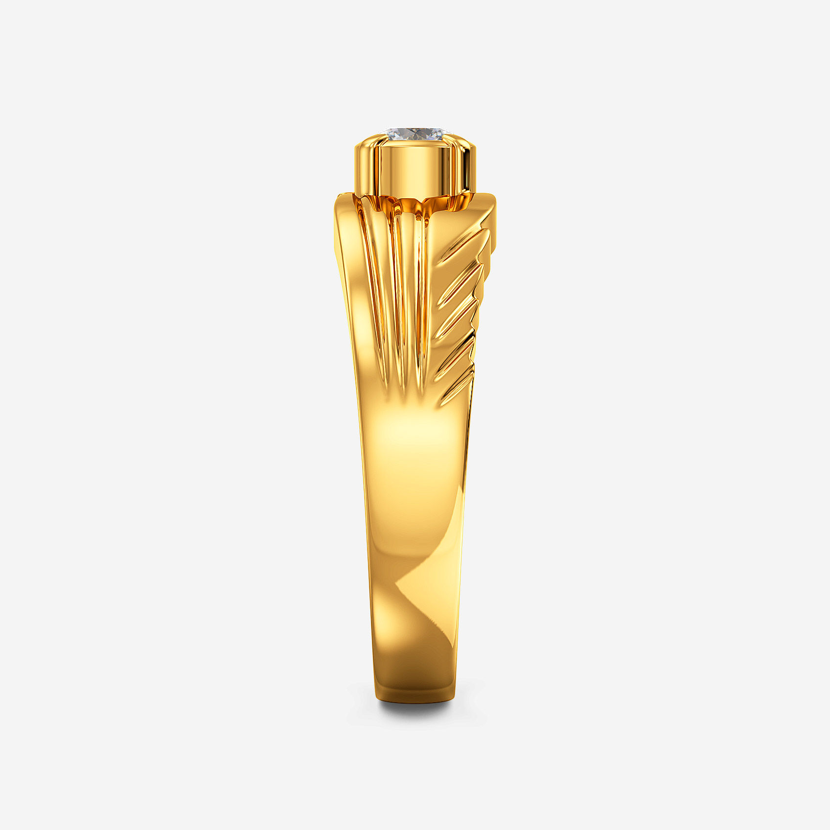 Linear Solitaire Gold Womens Ring alternate view 1