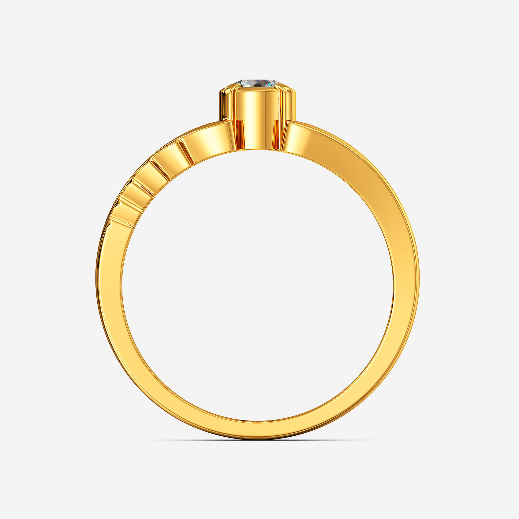 Linear Solitaire Gold Womens Ring alternate view 2