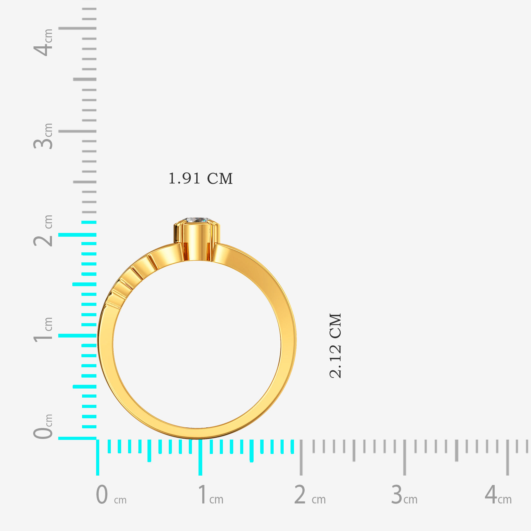 Linear Solitaire Gold Womens Ring alternate view 3