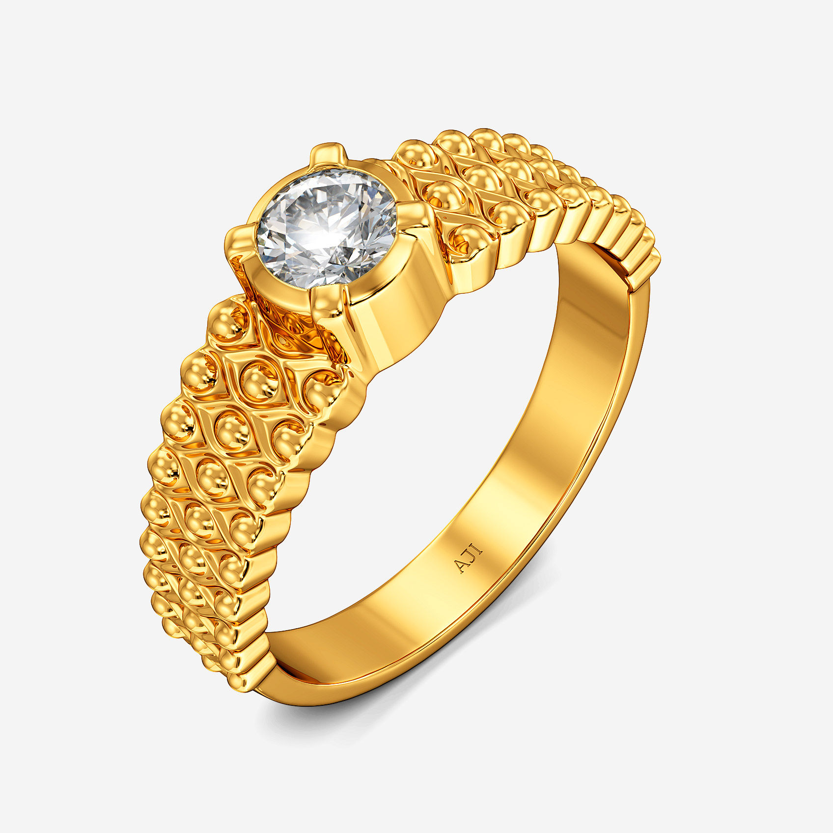 Constellation Solitaire Gold Mens Ring