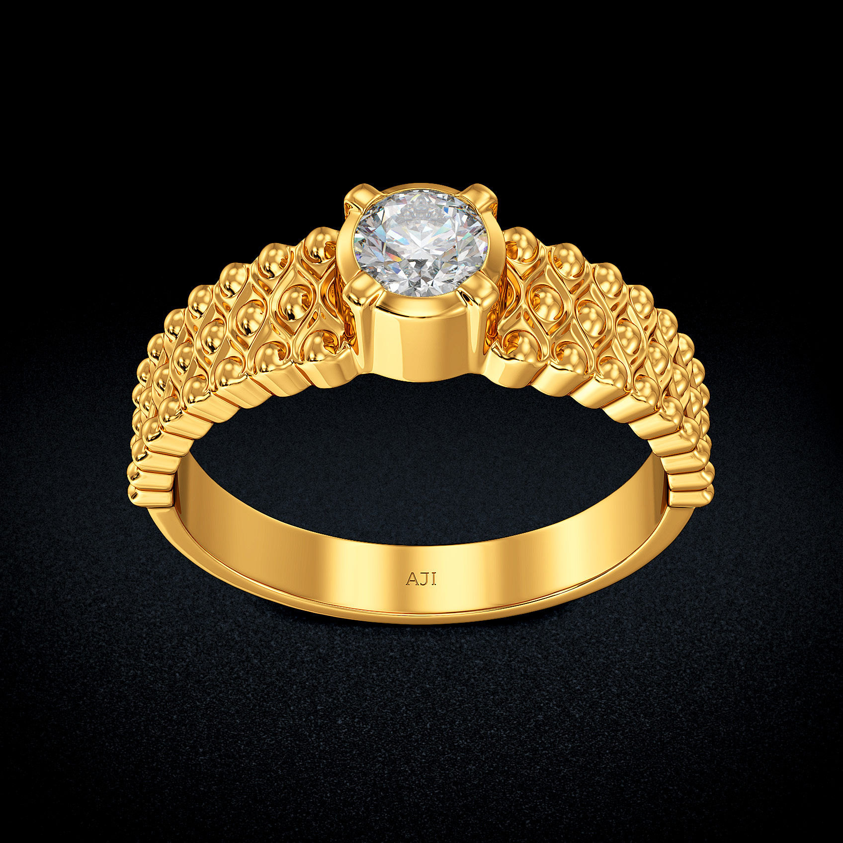 Constellation Solitaire Gold Womens Ring image