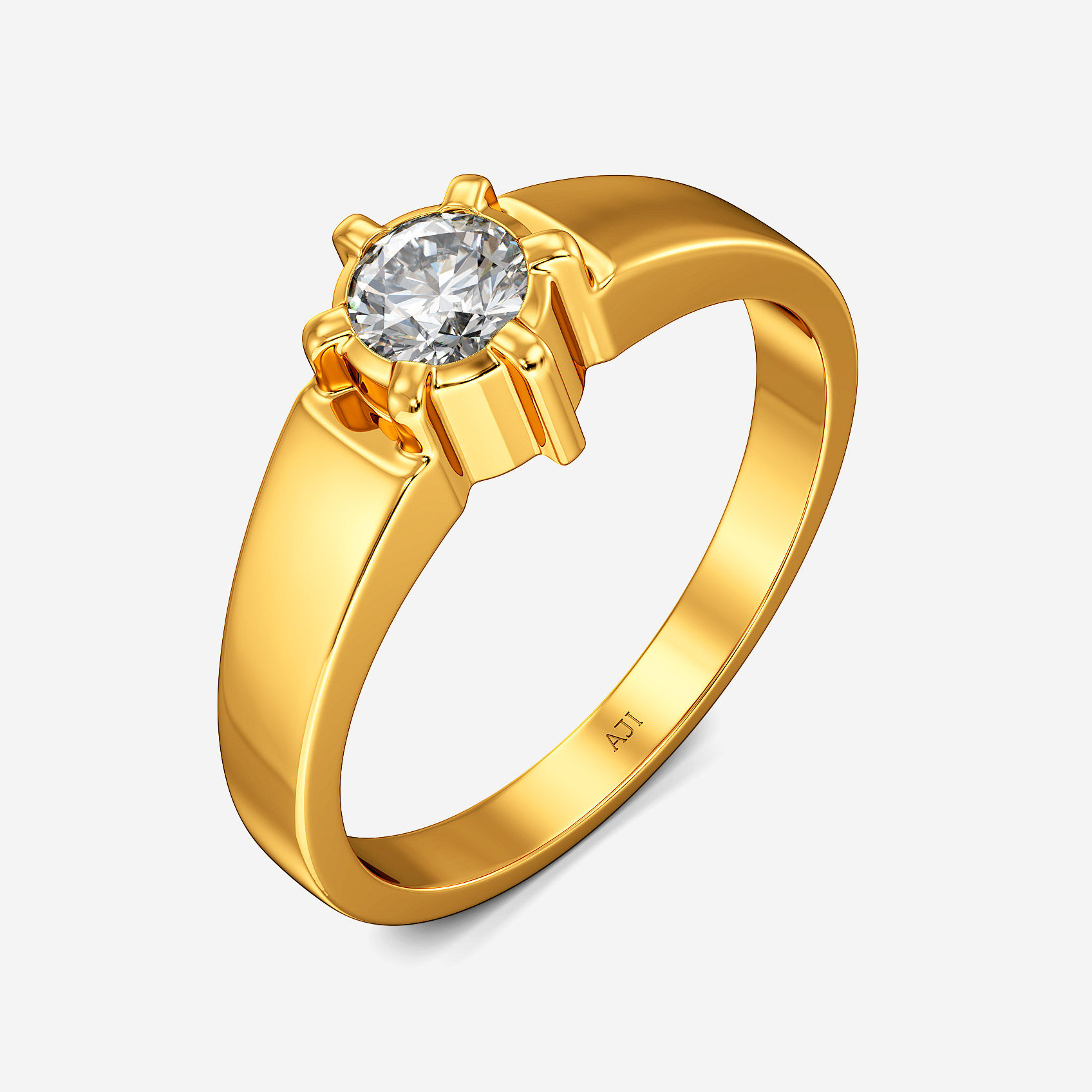 Minimal Spark Gold Mens Ring