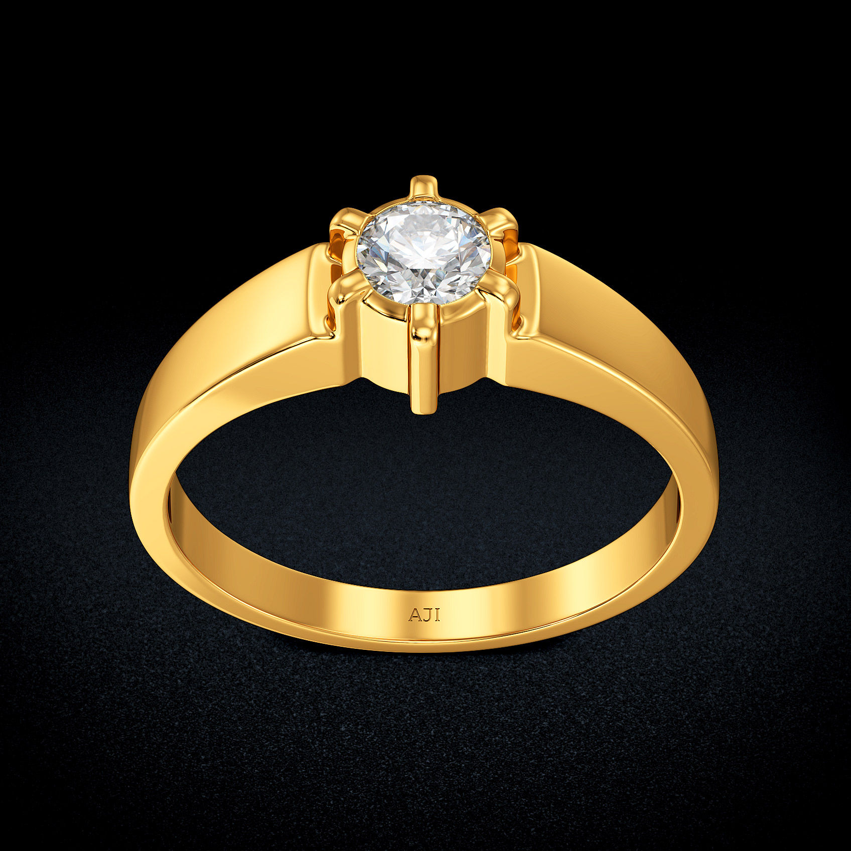 Minimal Spark Gold Mens Ring image