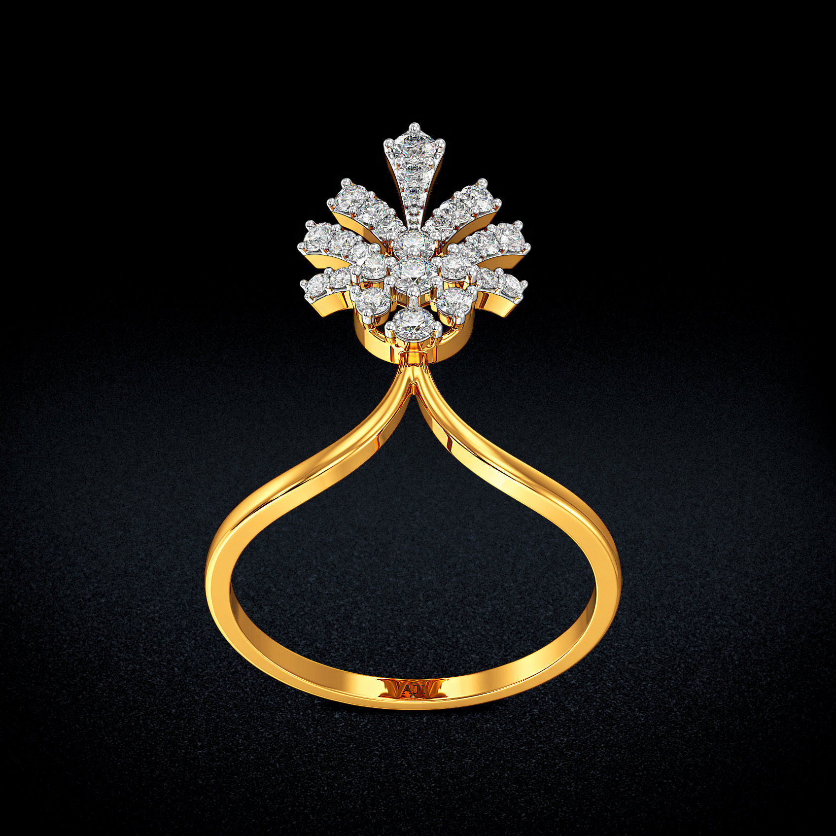 Viva Feather Gold Ring image