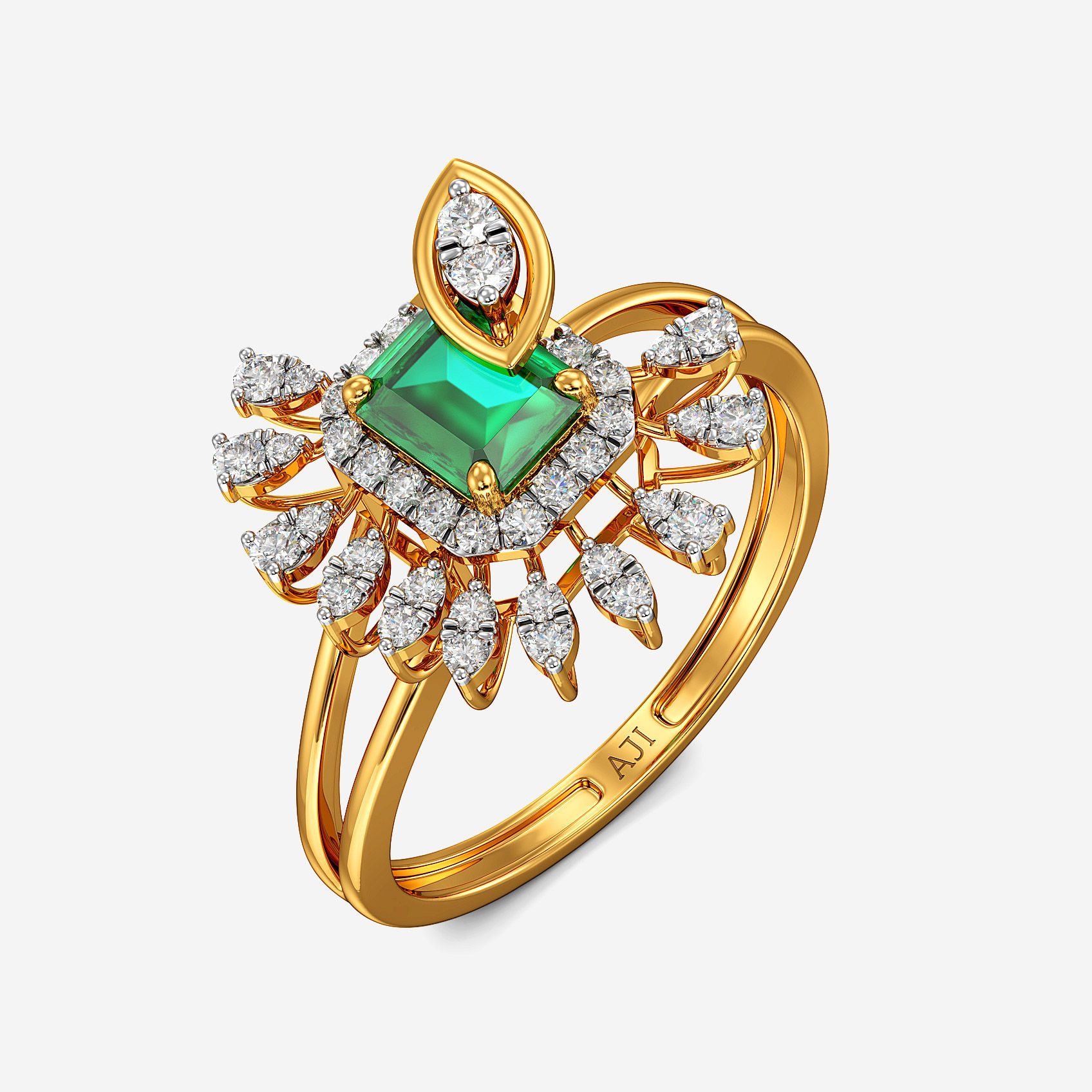 Flora Crest Gold Ring