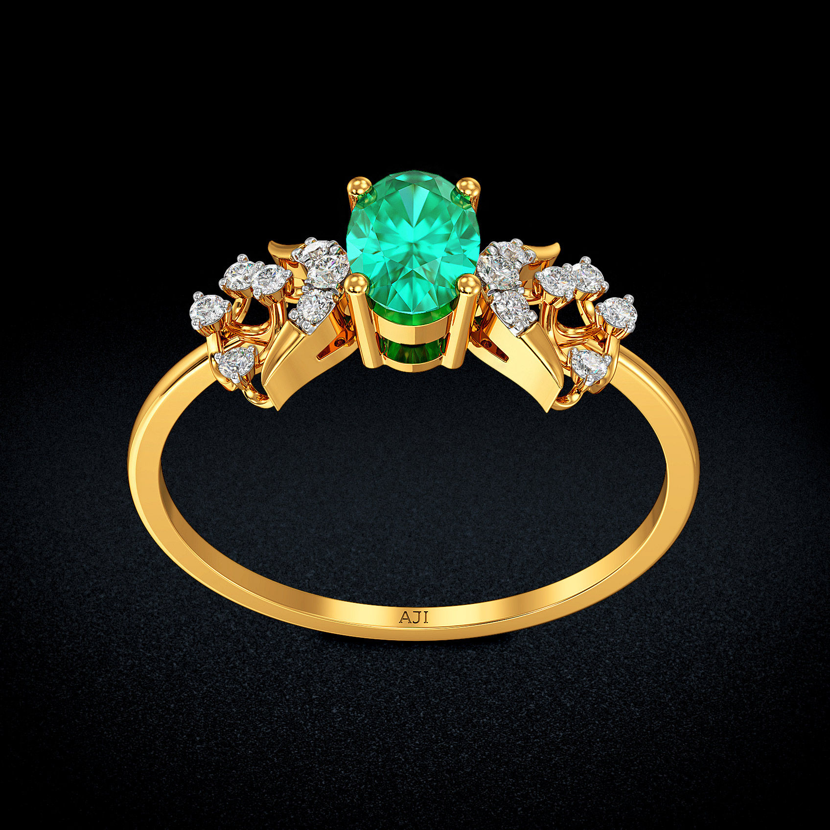Verdant Oval Gold Ring image
