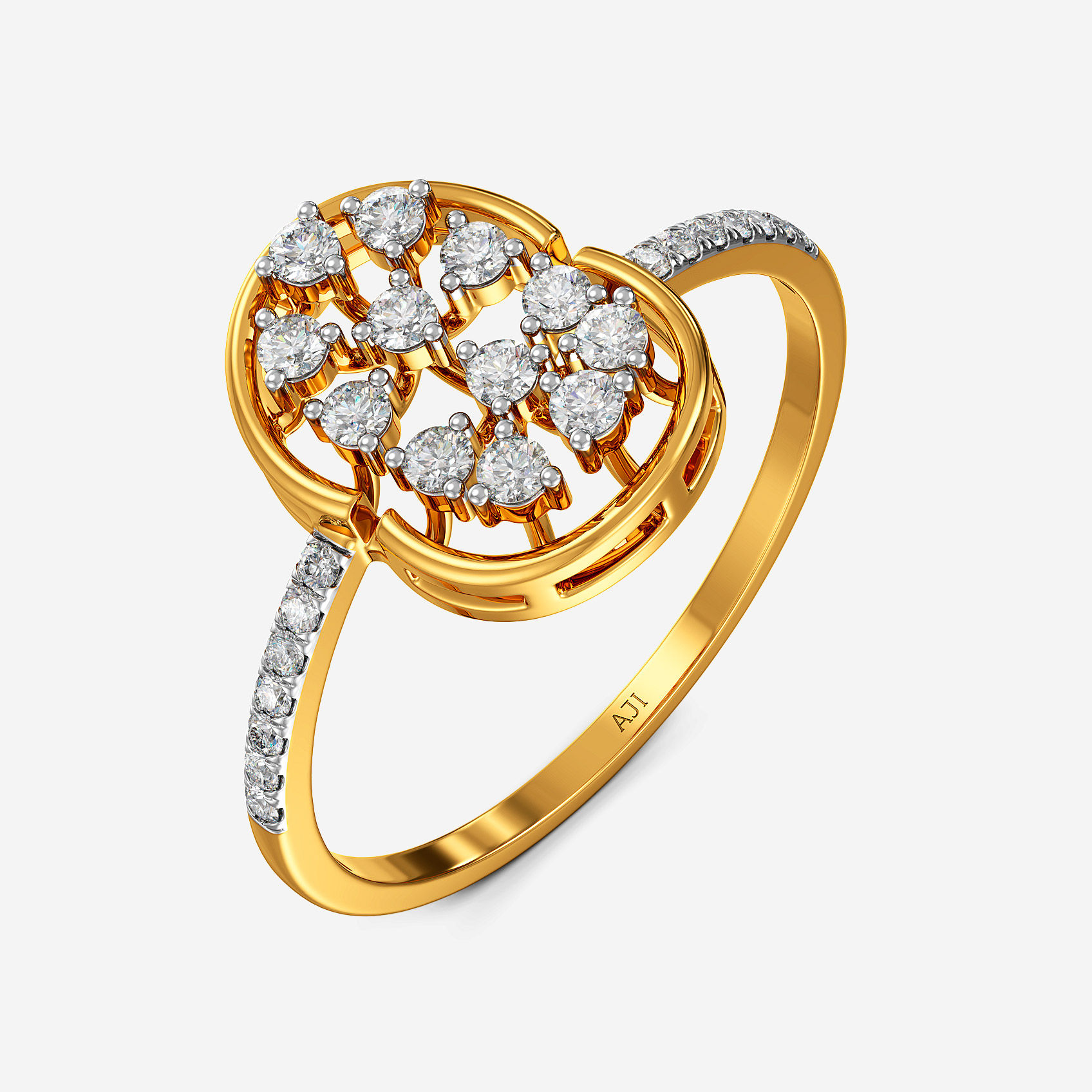 Orbit Cluster Gold Ring