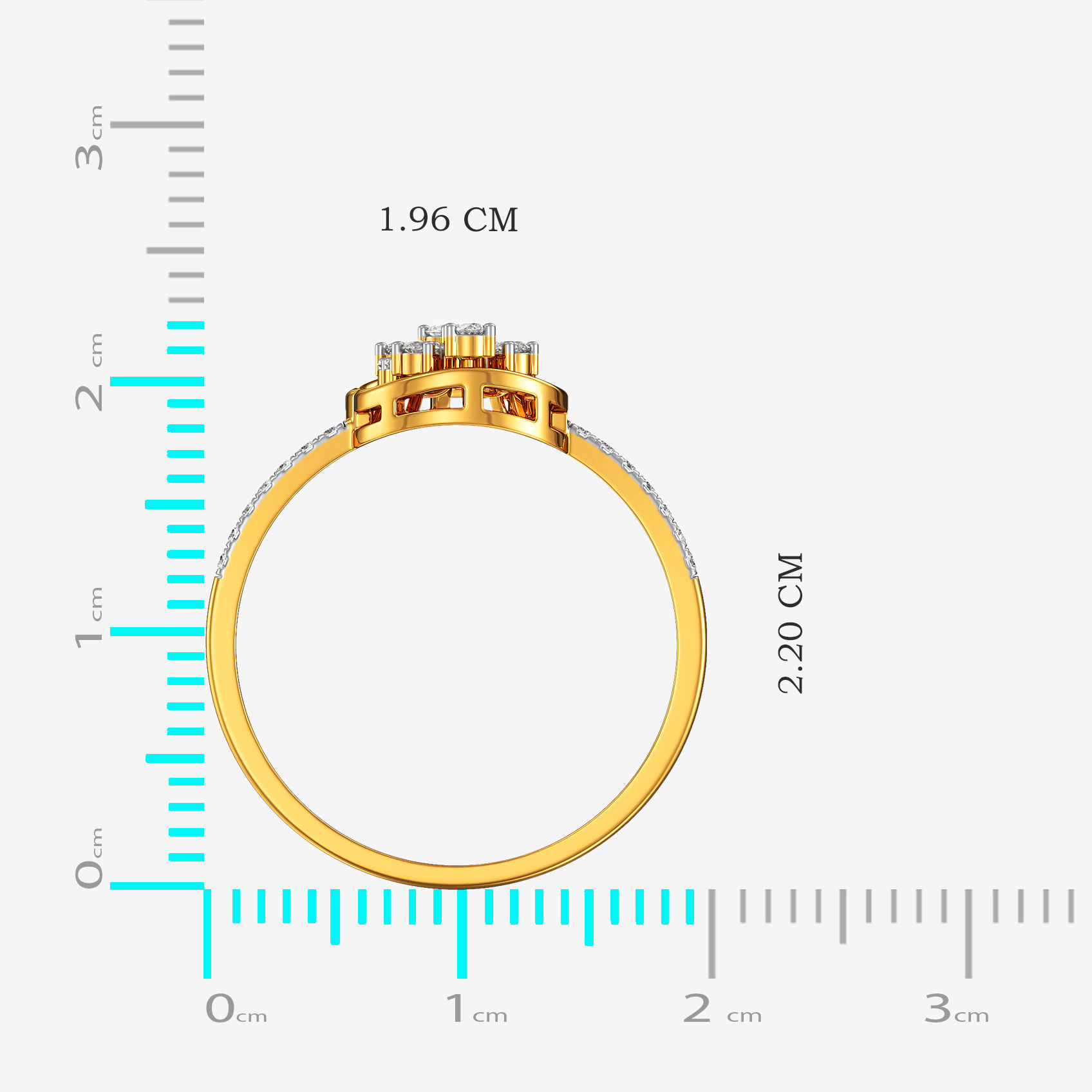 Orbit Cluster Gold Ring alternate view 3