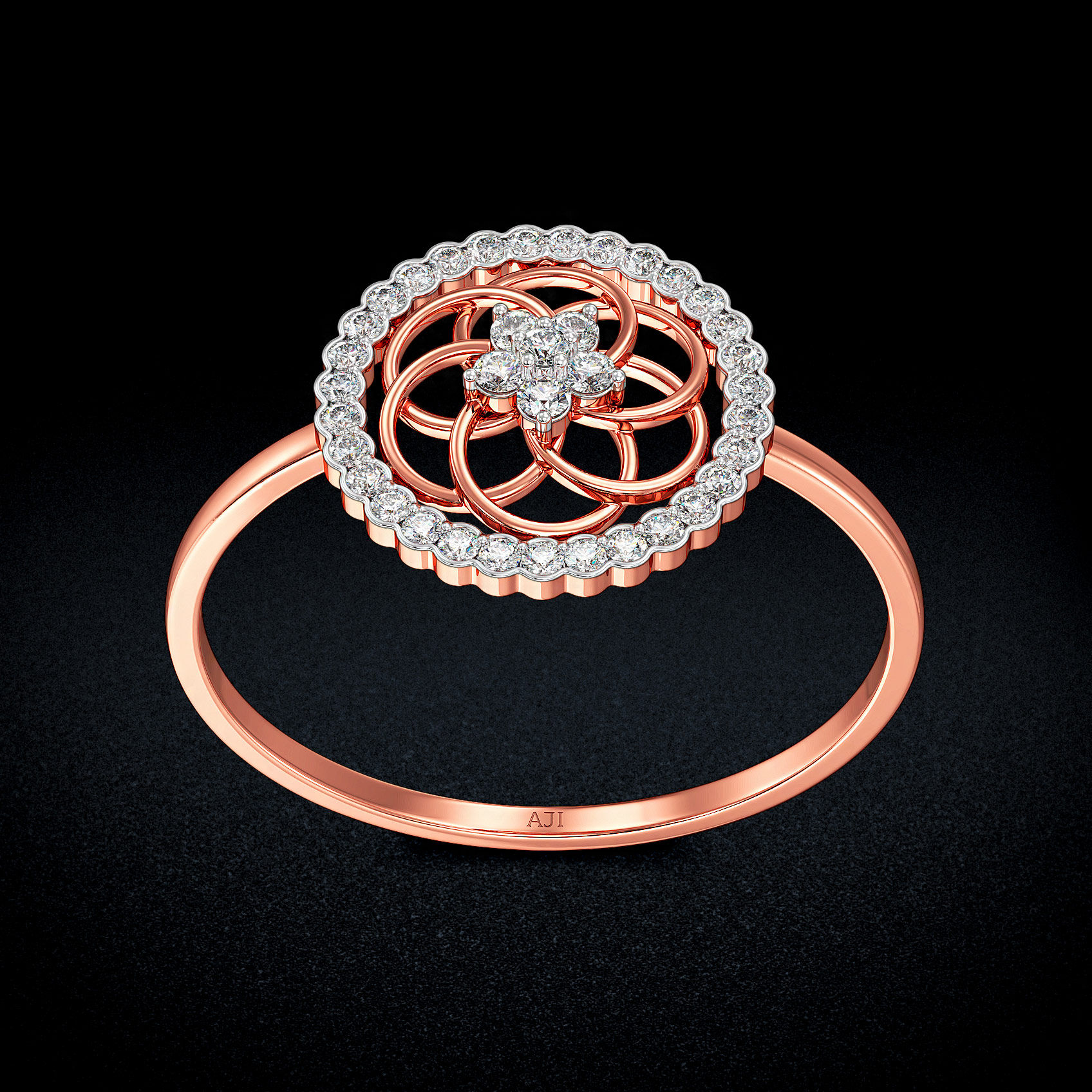 Twilight Bloom Gold Ring image