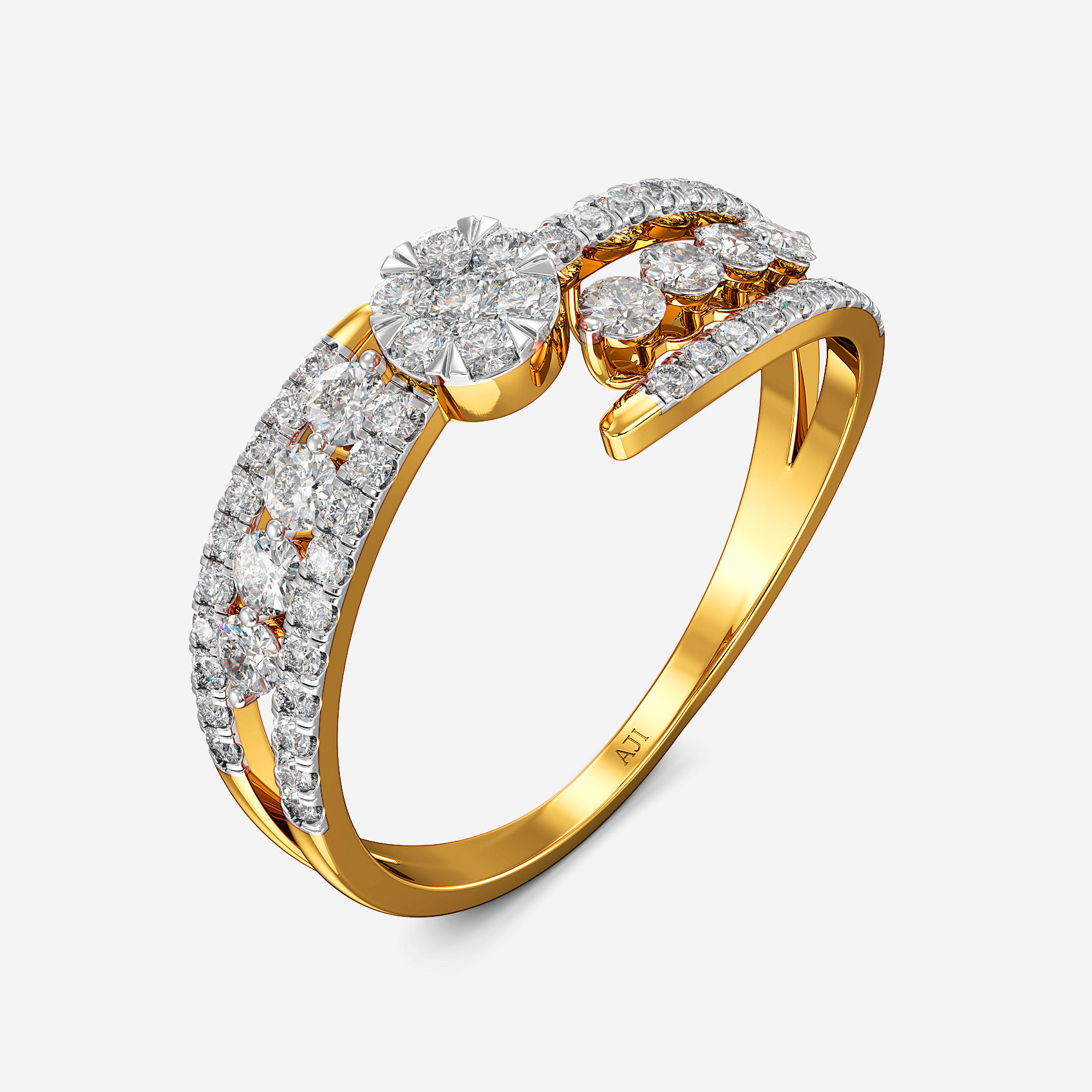 Luxe Stone Cluster Gold Ring