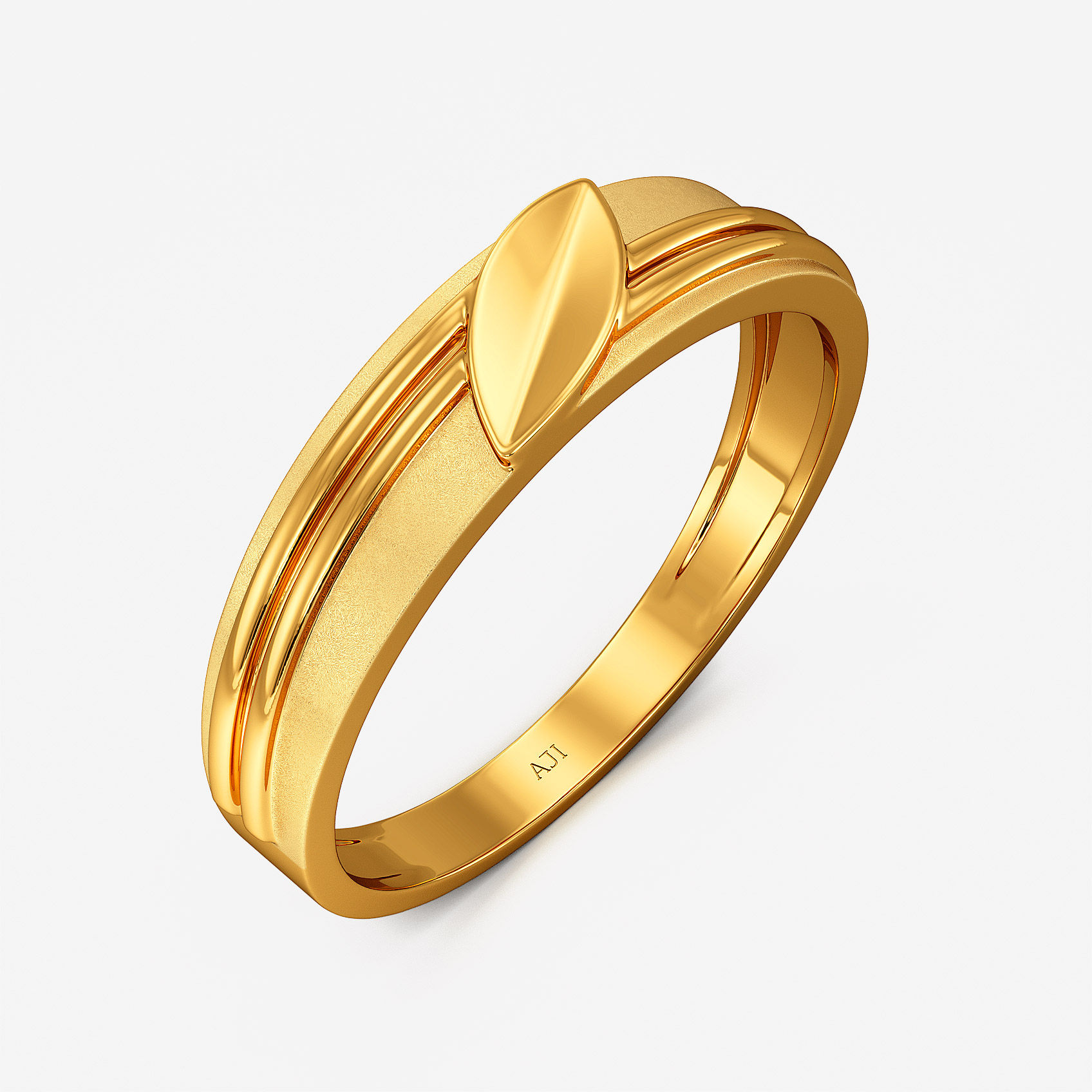 Textured Leaf Gold Womens Ring