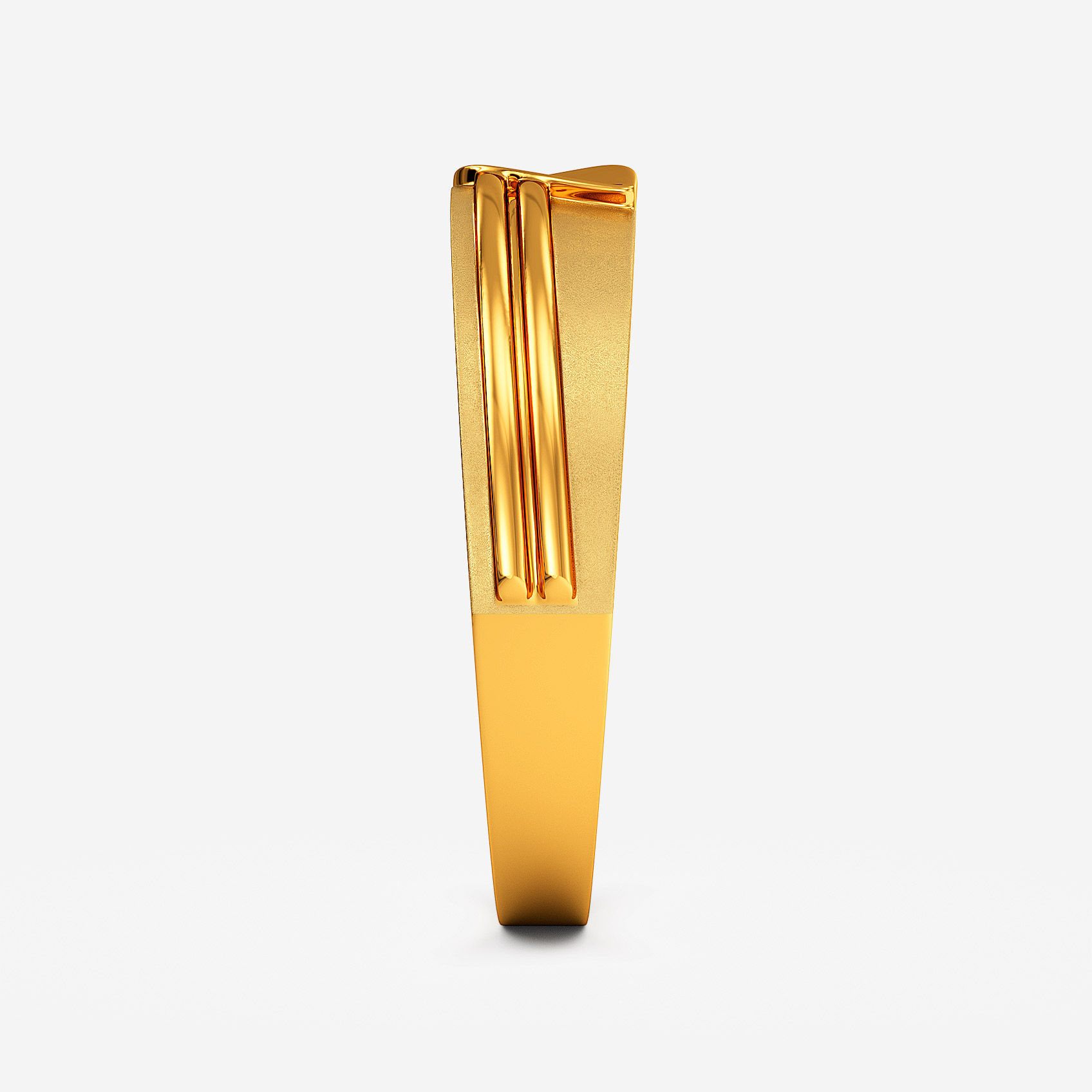 Textured Leaf Gold Mens Ring alternate view 1
