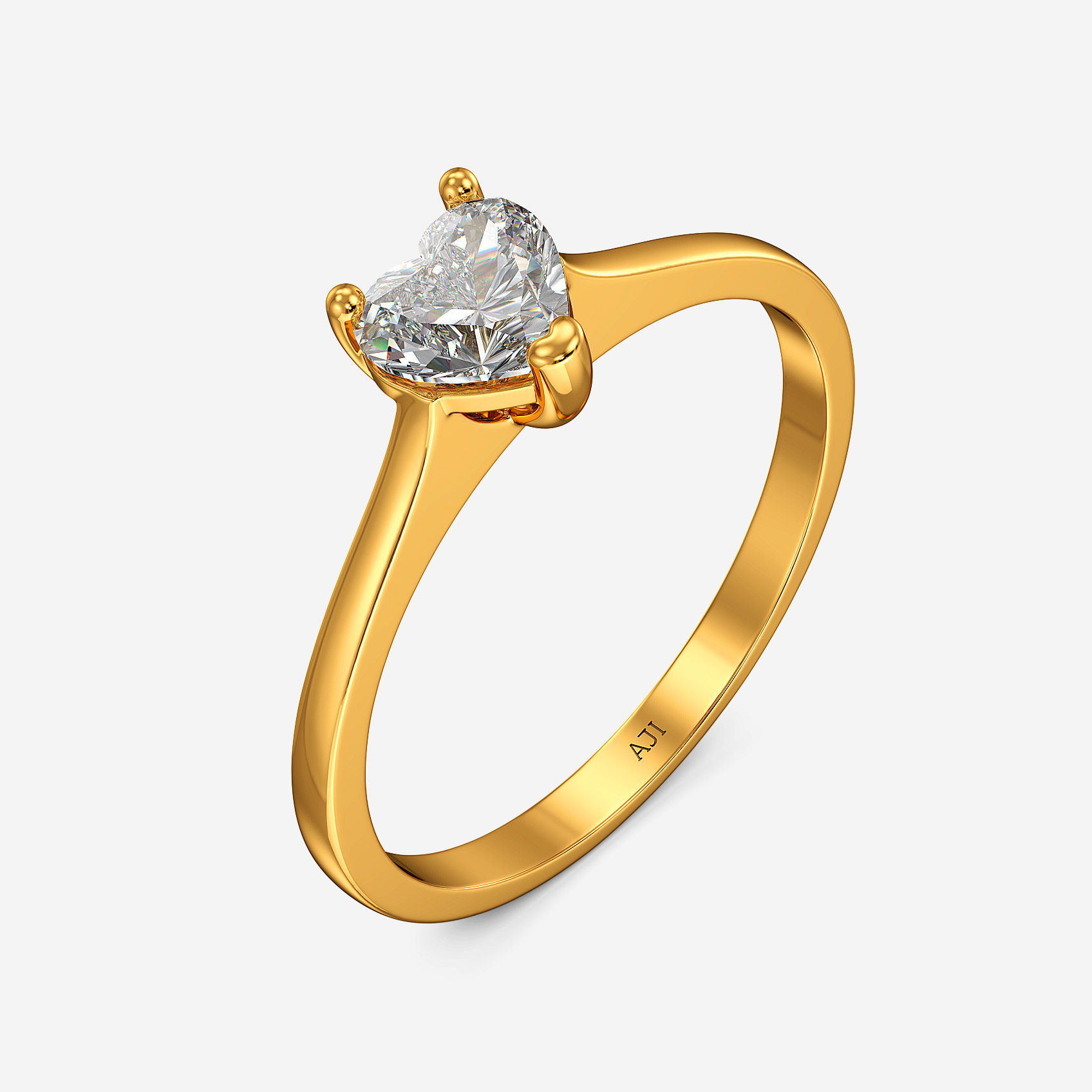 Ivory Heart Gold Promise Ring