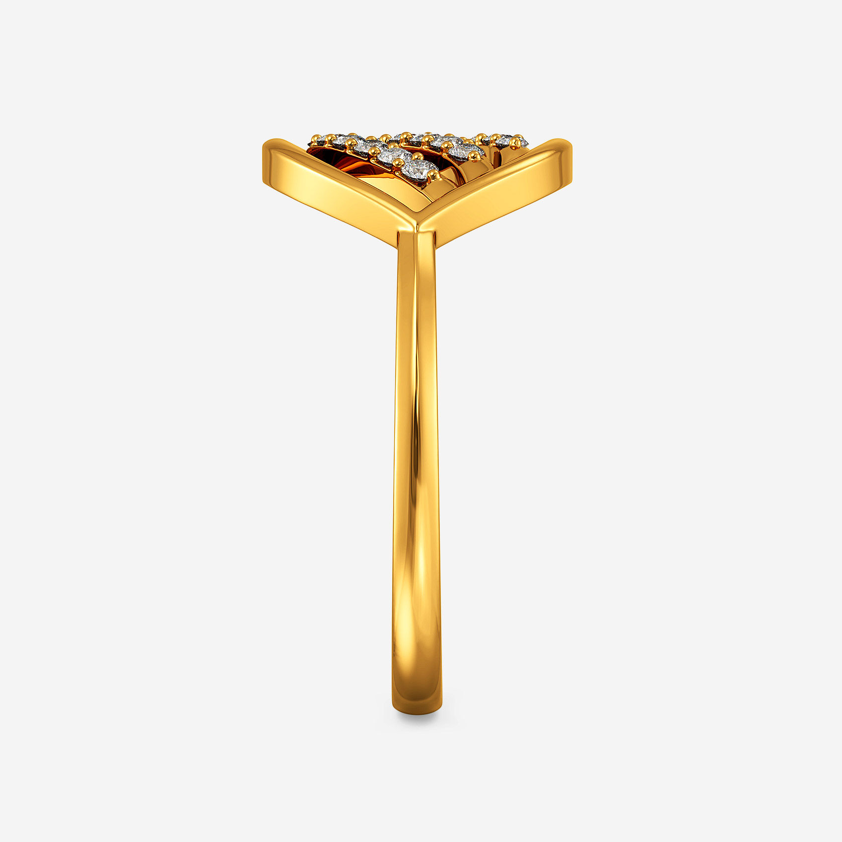 Gemmed Leaf Gold Ring alternate view 1