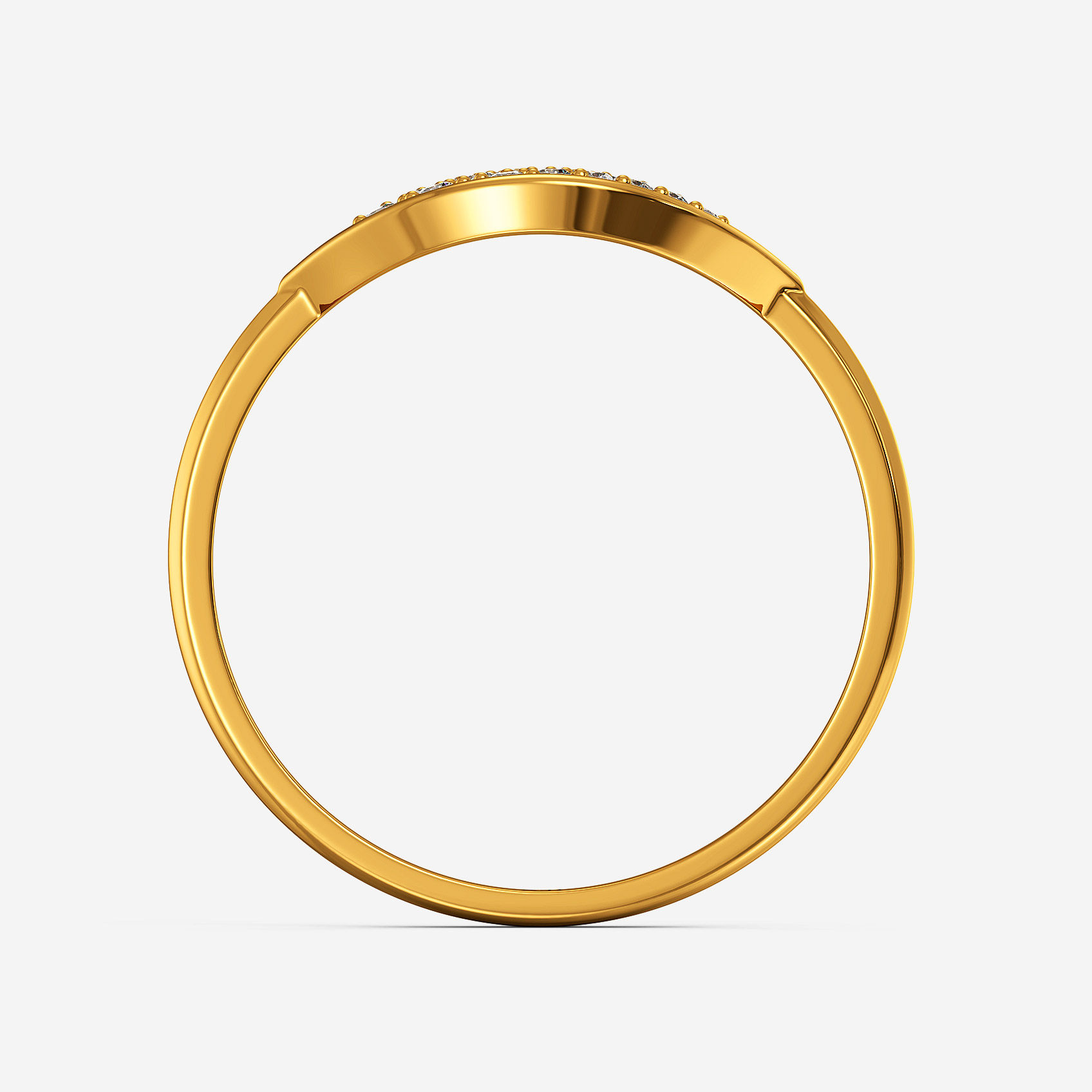 Gemmed Leaf Gold Ring alternate view 2