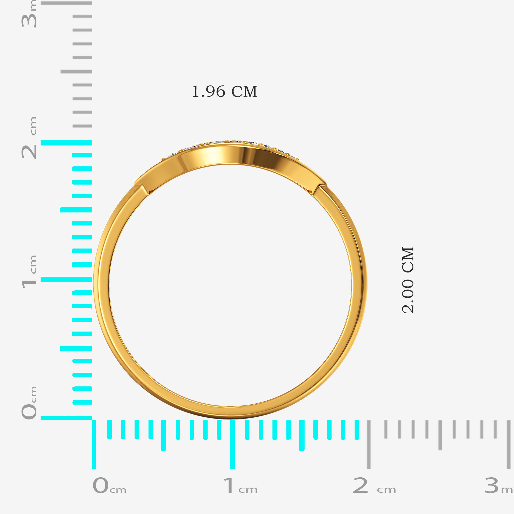 Gemmed Leaf Gold Ring alternate view 3