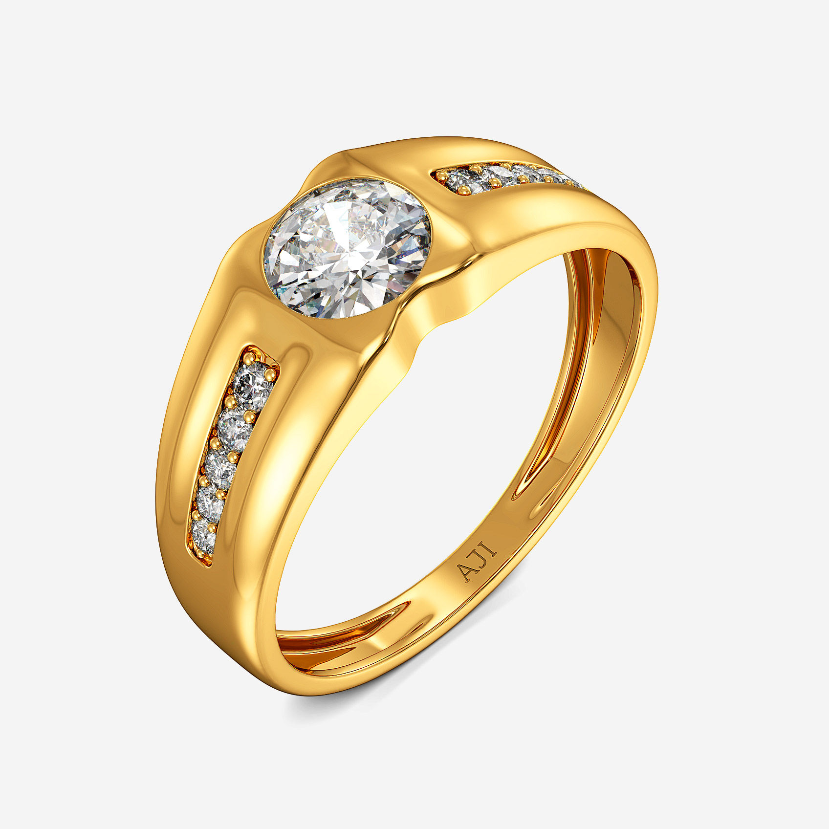 Pure Spark Gold Mens Ring